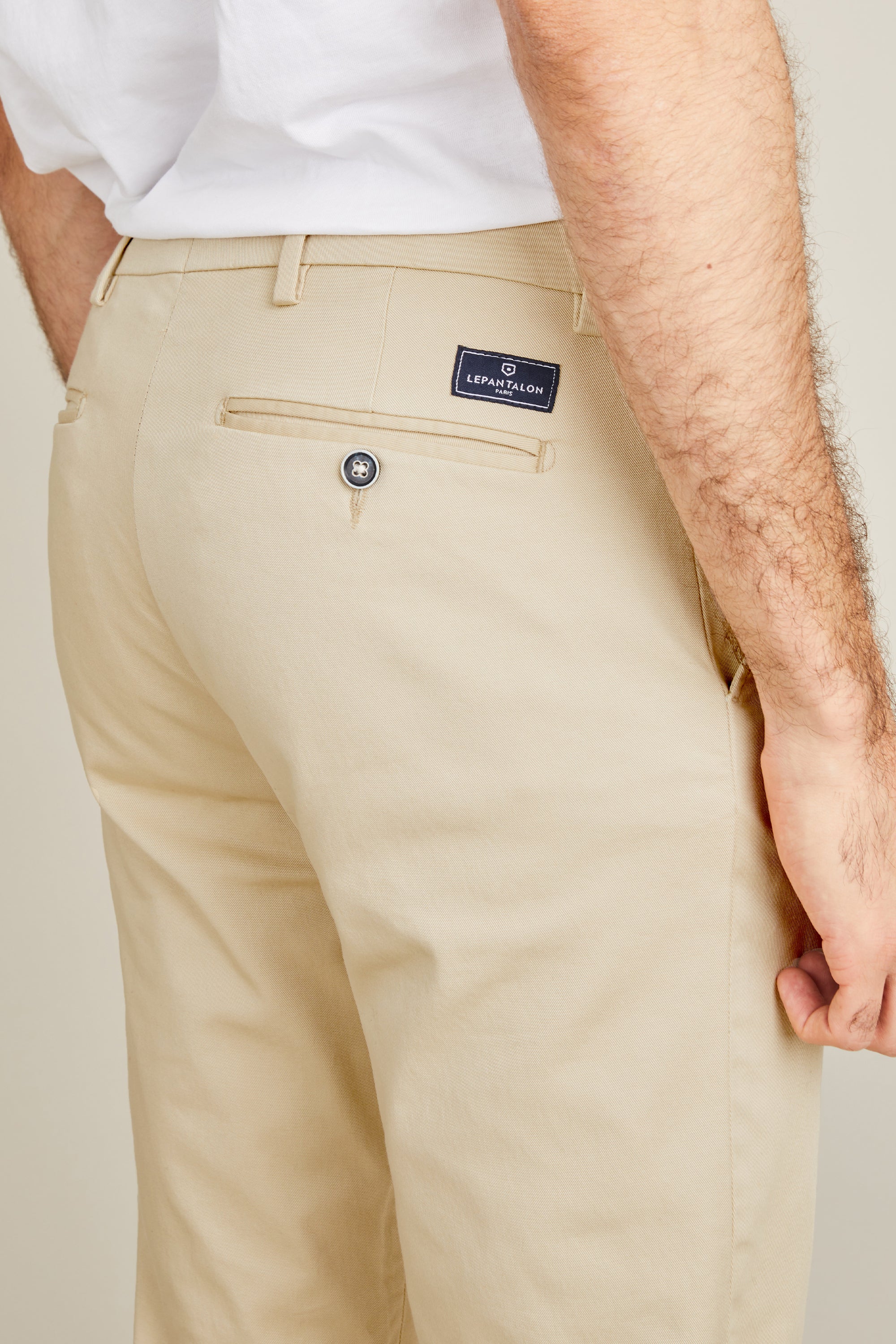 le-pantalon-chinos-homme-chino-beige-clair-coton image 7
