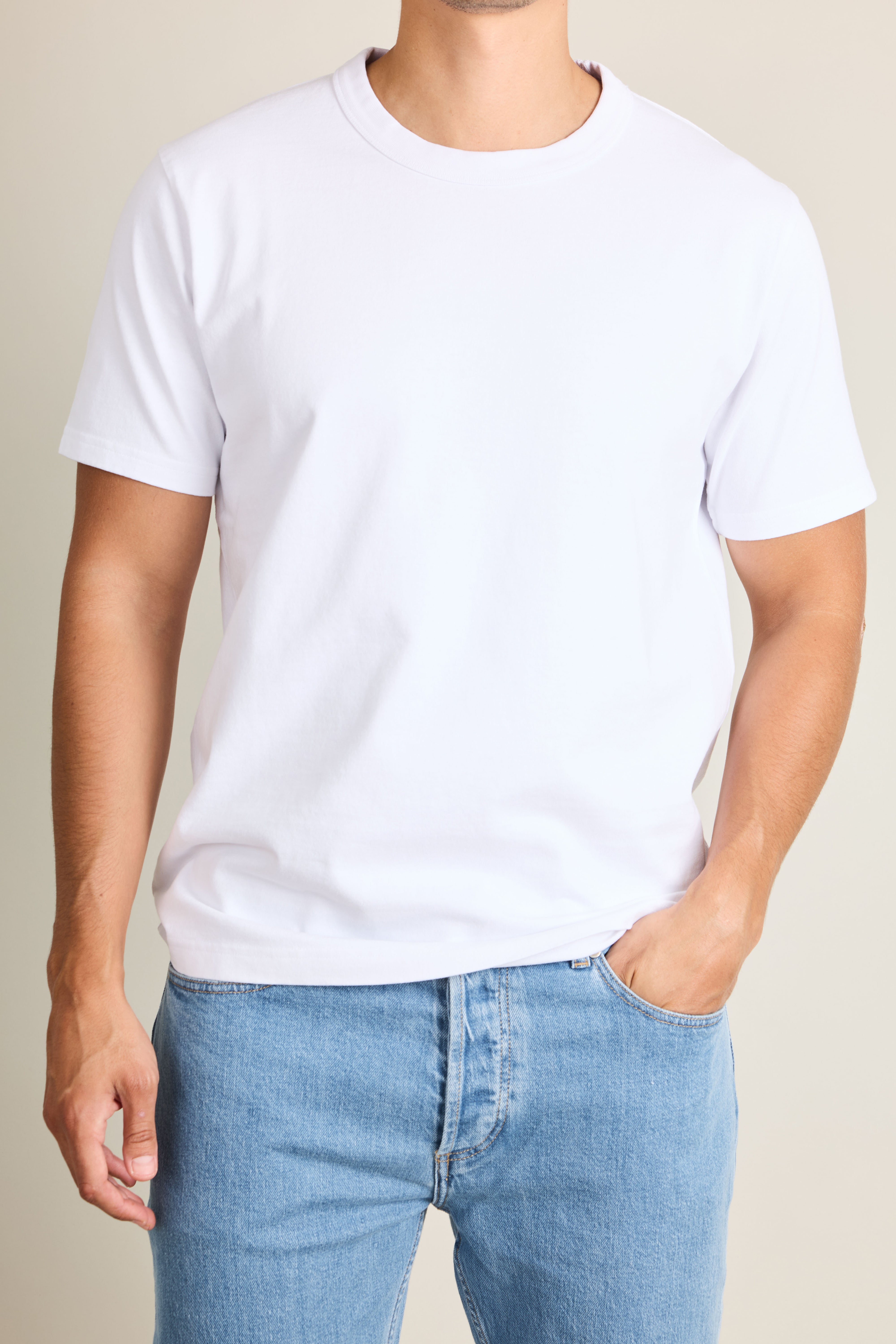le-pantalon-t-shirts-homme-tee-shirt-blanc-coton-pais image 5