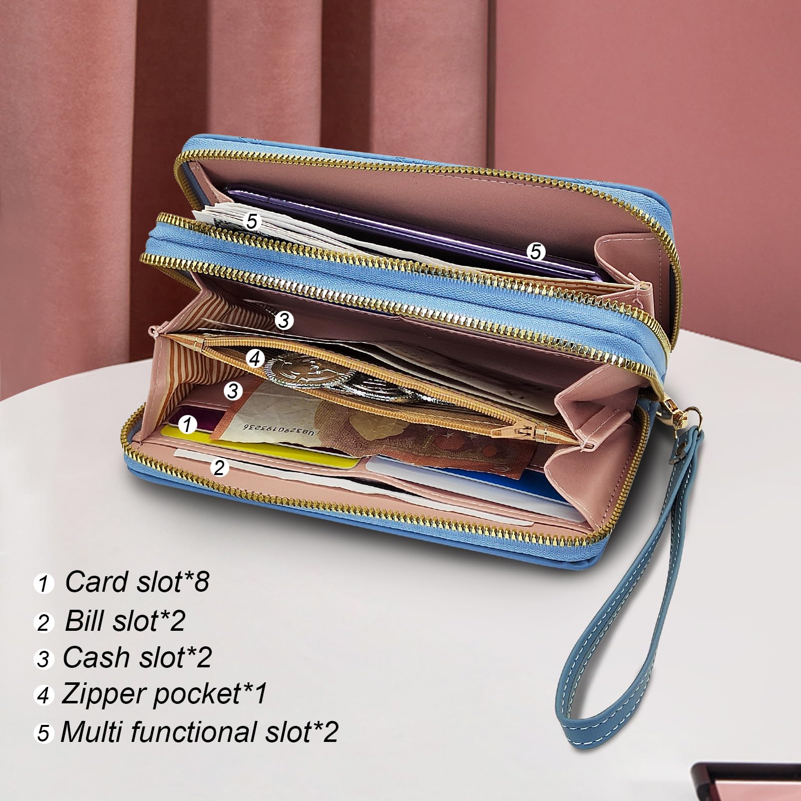 adistylinno-women-s-wallet-portefeuille-femme-bleu-double-zip image 2
