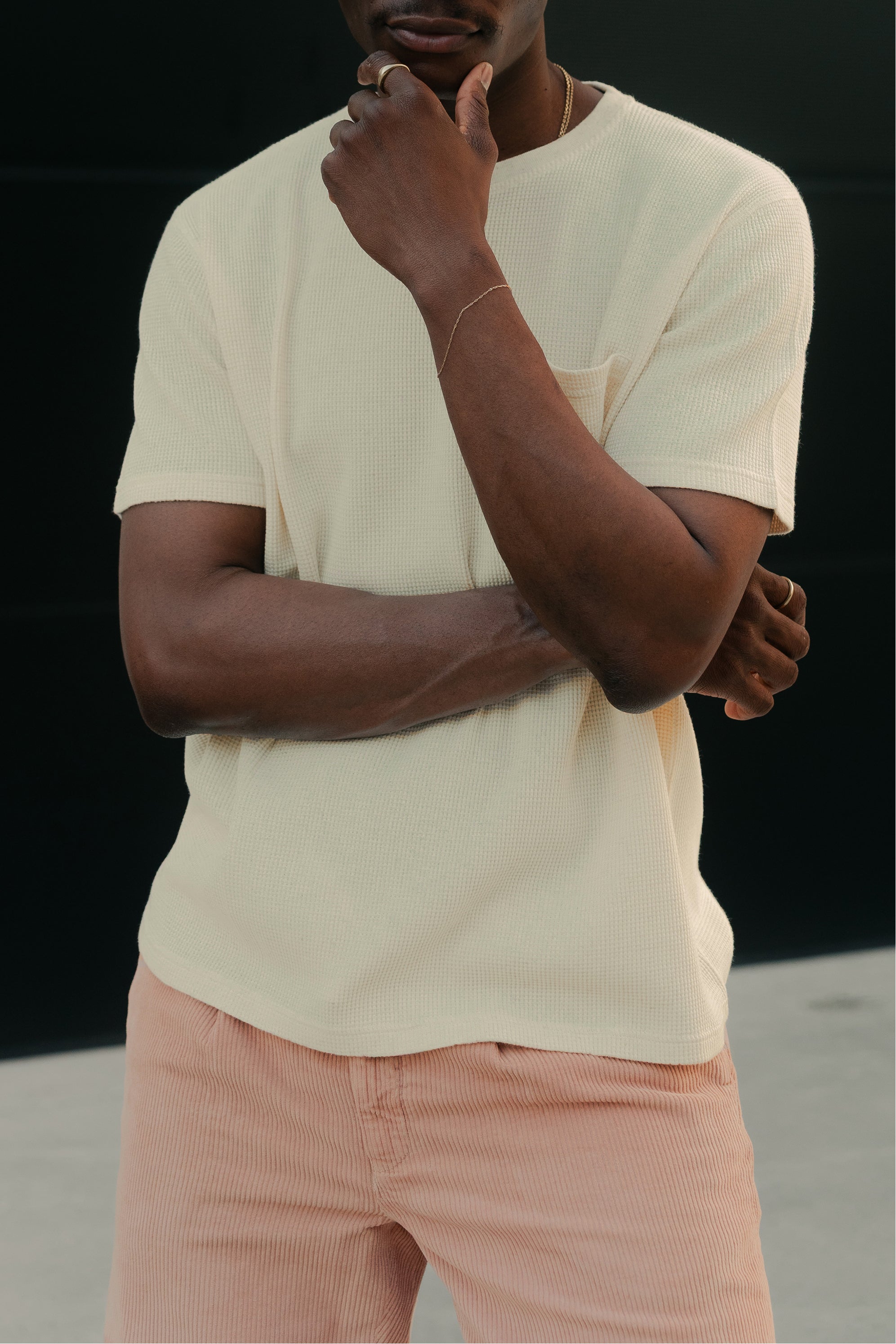 le-pantalon-t-shirts-homme-waffle-tee-shirt-cru-chanvre image 5