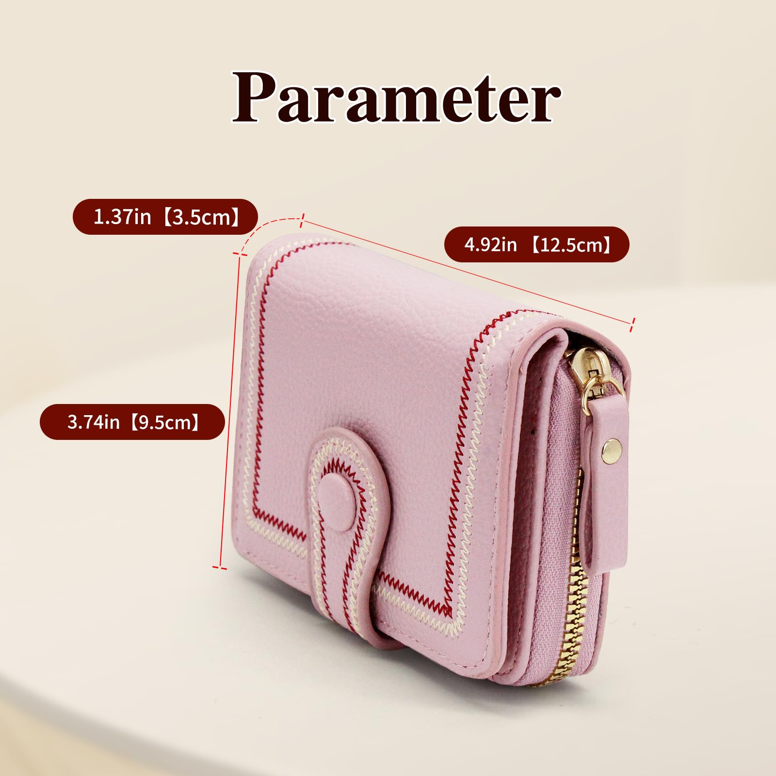 adistylinno-women-s-wallet-portefeuille-femme-rose-cuir-zip image 3