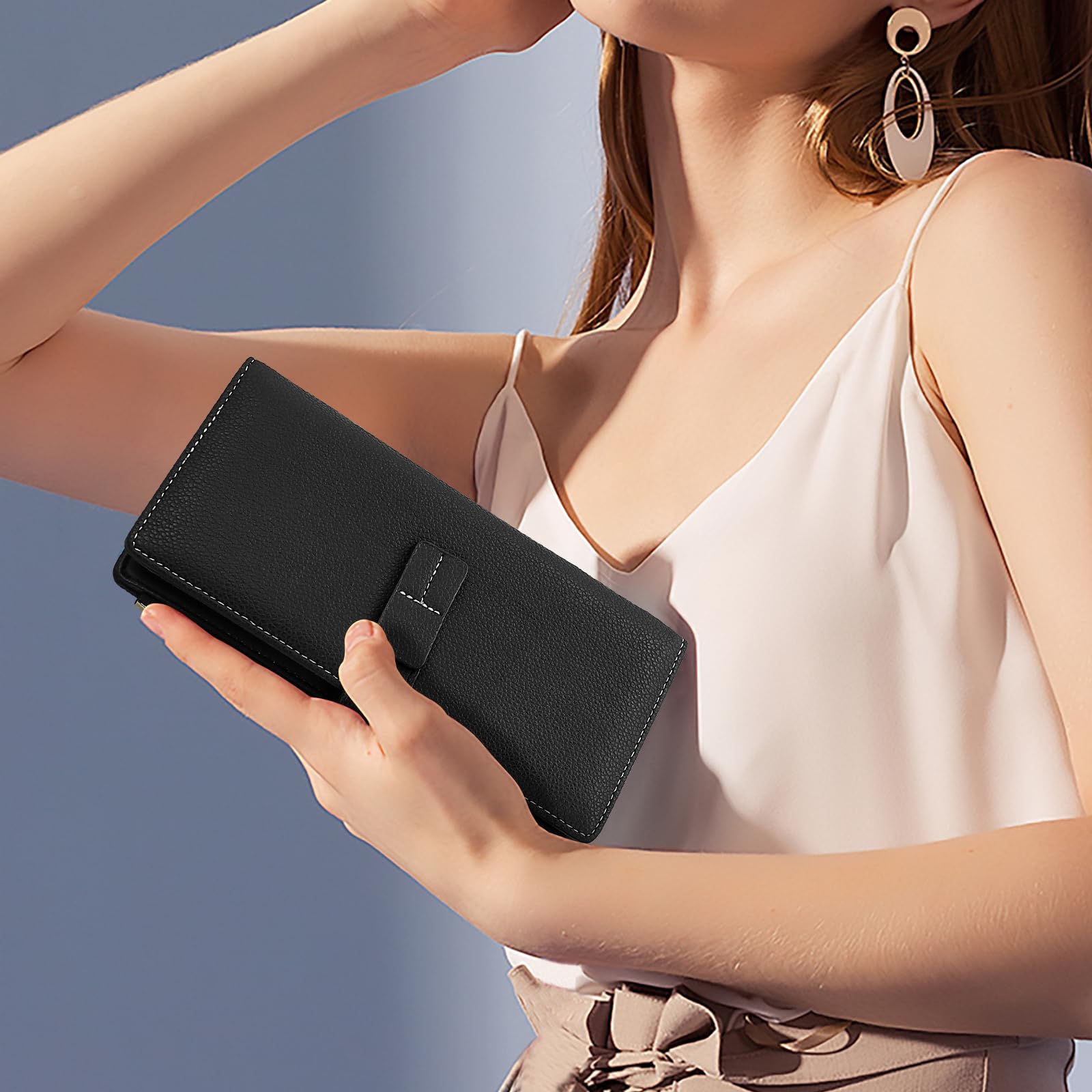adistylinno-women-s-wallet-portefeuille-long-femme-noir-cuir-pu image 7