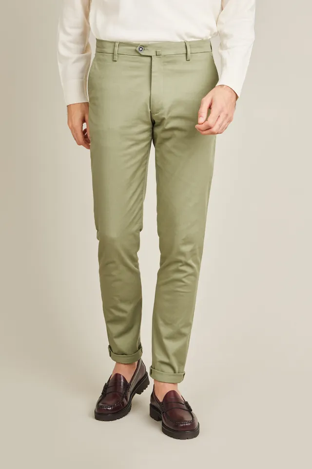 le-pantalon-chinos-homme-fm-lpc-25-chino-olive-semi-slim image 1