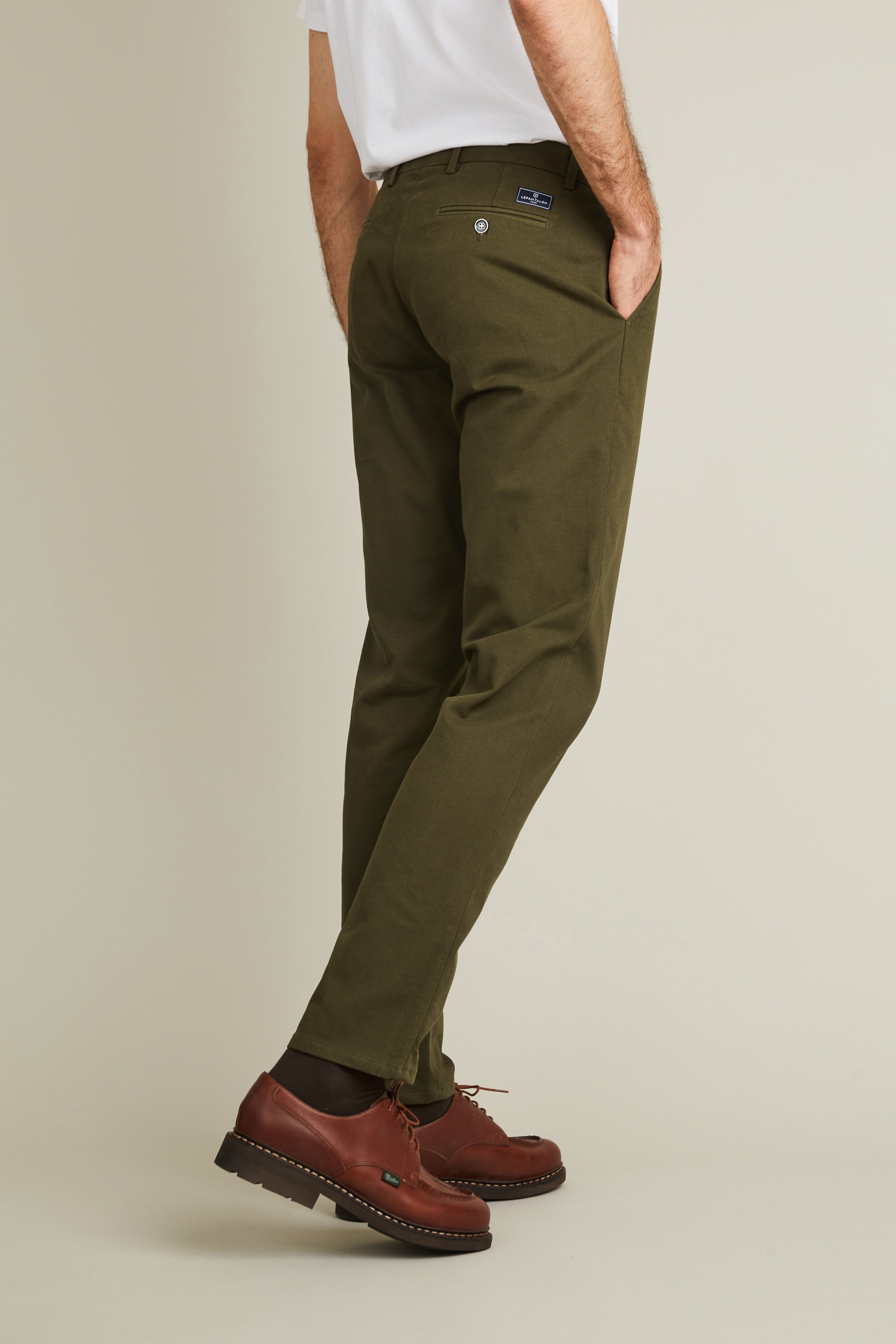 le-pantalon-chino-fm-lpct-3-pantalon-kaki-coton-semi-slim image 3