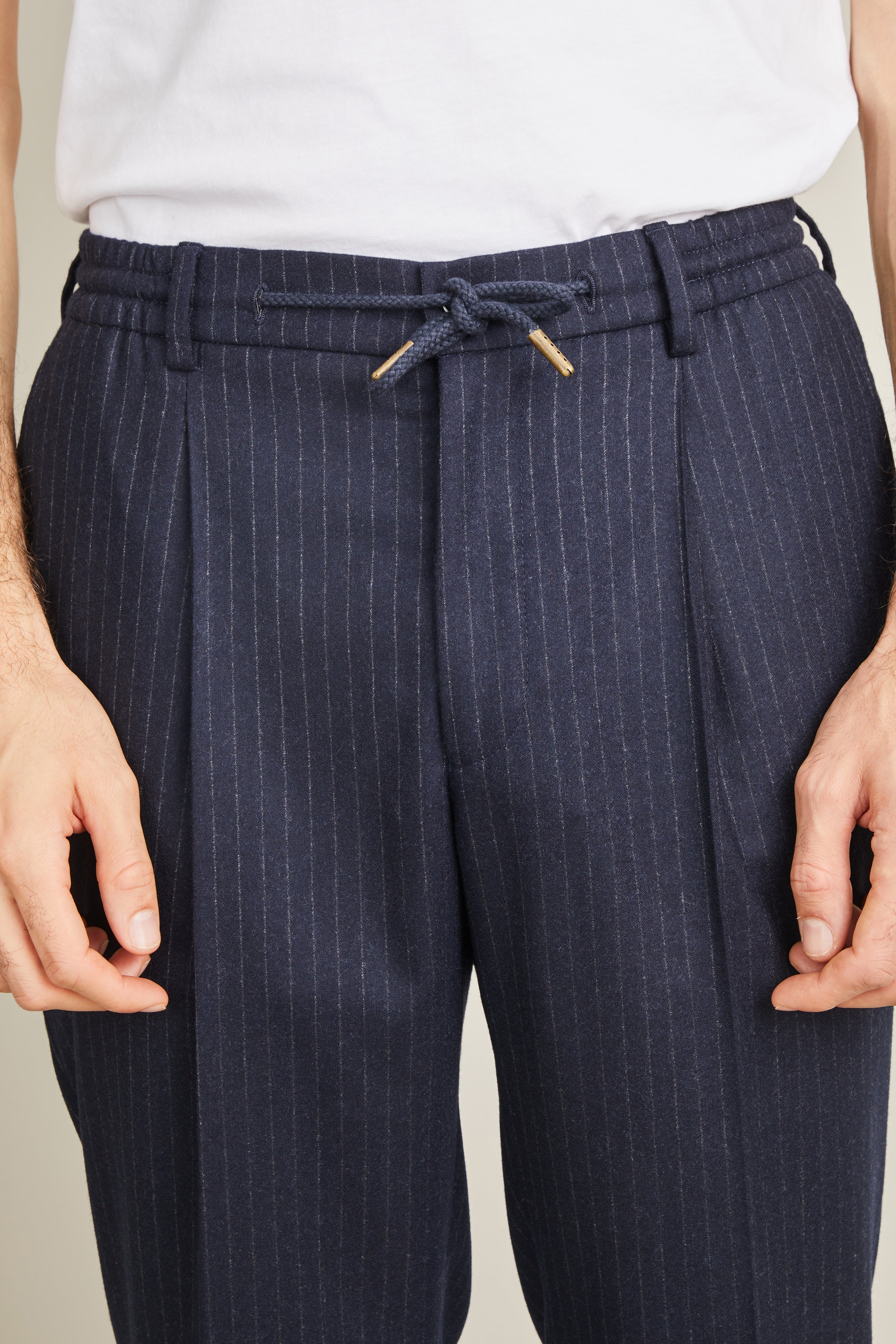 le-pantalon-flanelle-homme-jogpant-bleu-marine-laine-m-rinos image 3