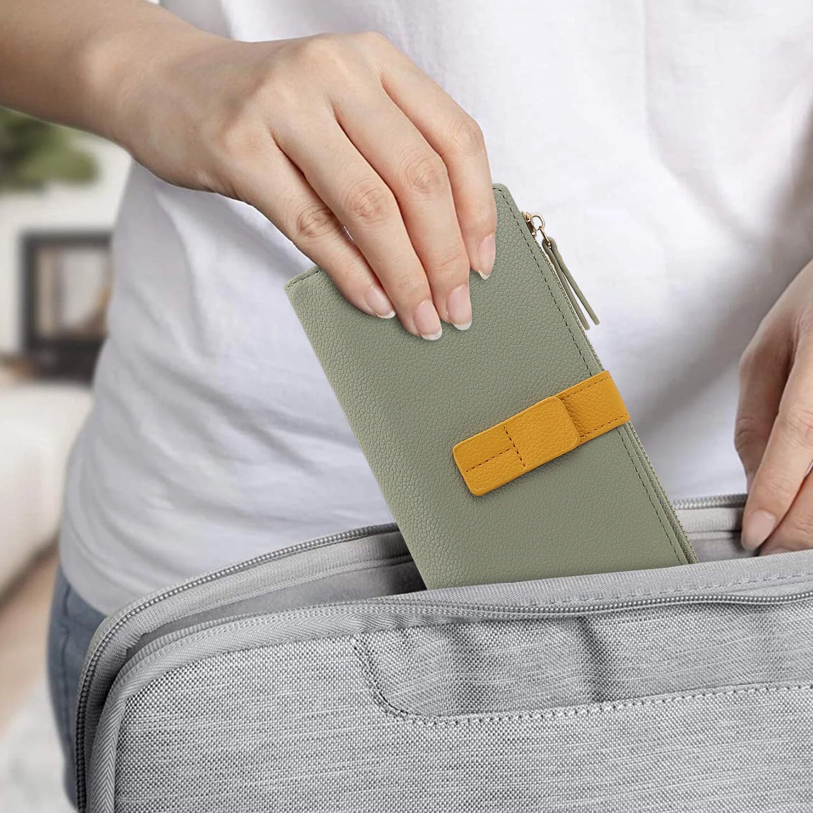 adistylinno-women-s-wallet-portefeuille-long-vert-cuir image 6