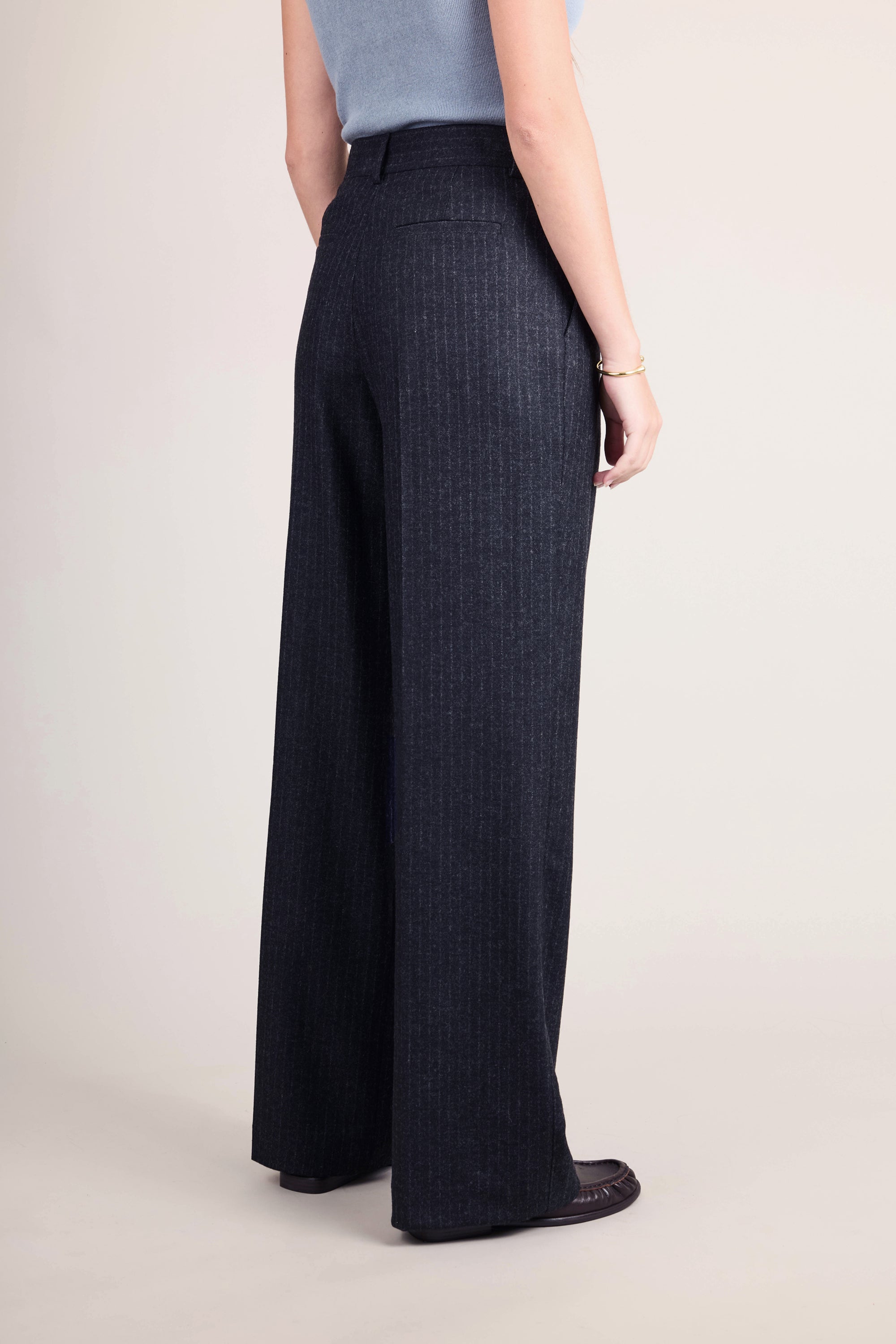 le-pantalon-palazzo-pantalon-flanelle-bleu-marine-ray-laine image 4