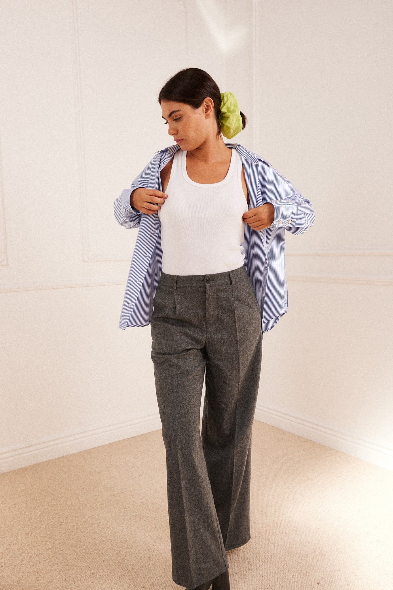 le-pantalon-palazzo-pantalon-flanelle-gris-chin-laine image 1