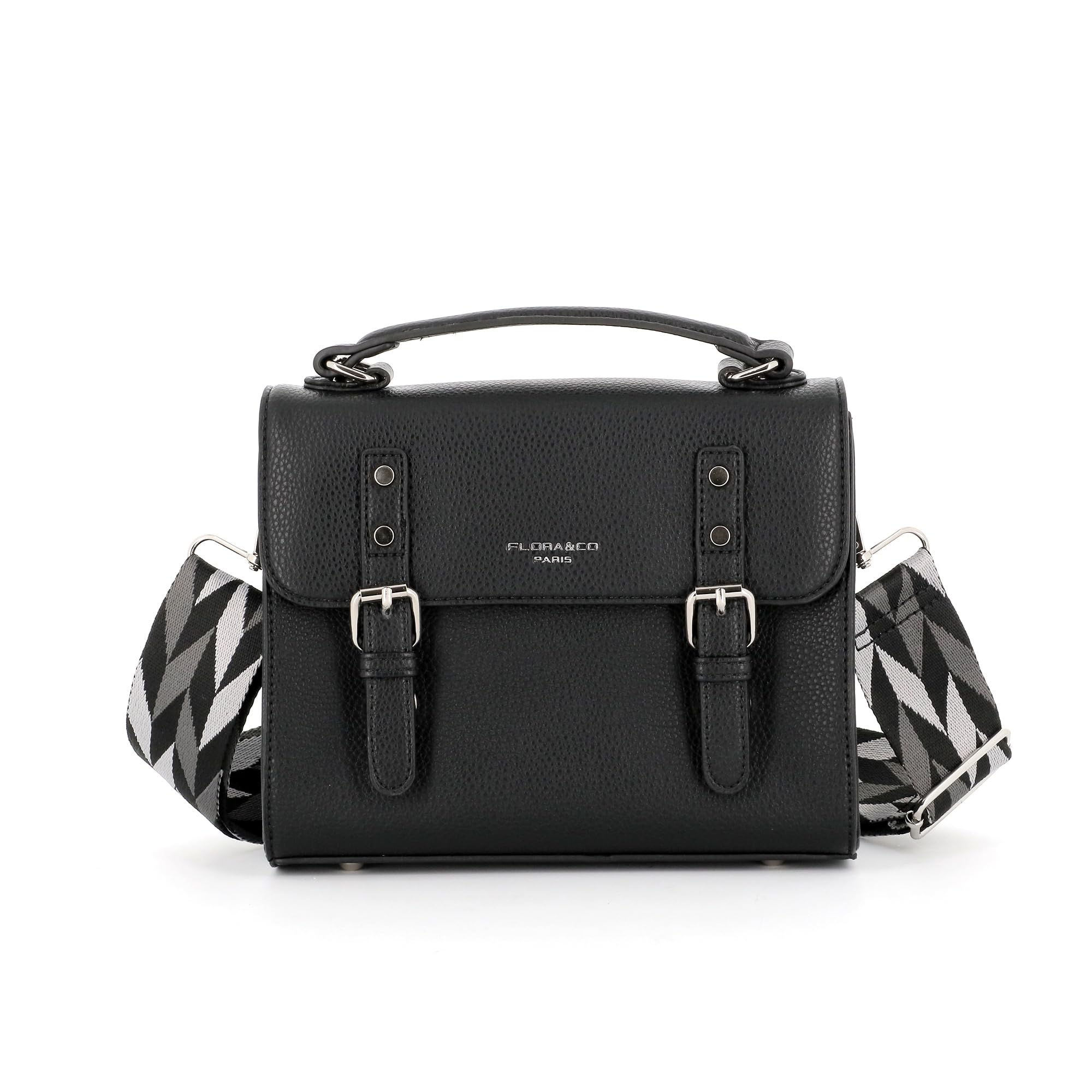 flora-co-sacs-bandouli-res-cartable-femme-noir-grain image 1
