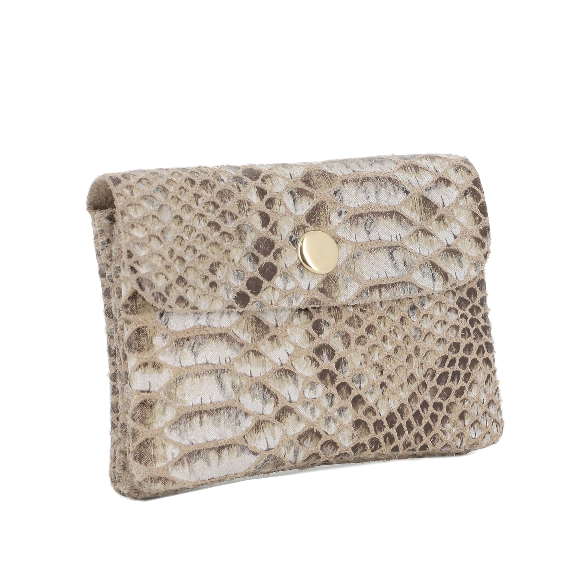 double-tree-porte-monnaie-cuir-python-taupe image 2