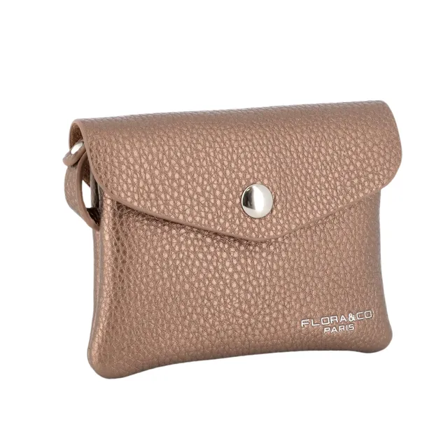 flora-co-porte-feuille-petit-porte-monnaie-marron-m-tal image 1