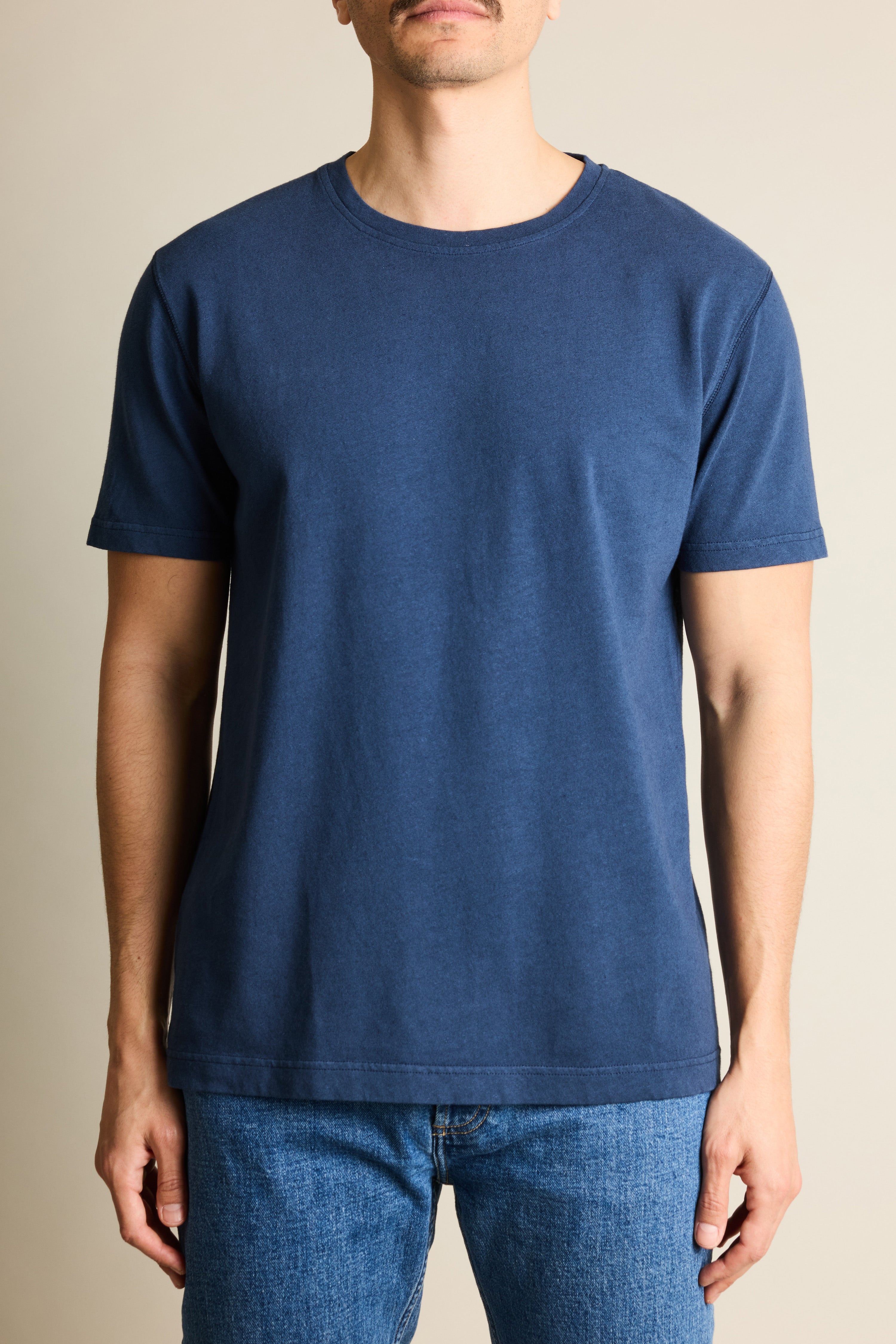 le-pantalon-t-shirts-homme-coton-lin-indigo-t-shirt-taille-m image 4