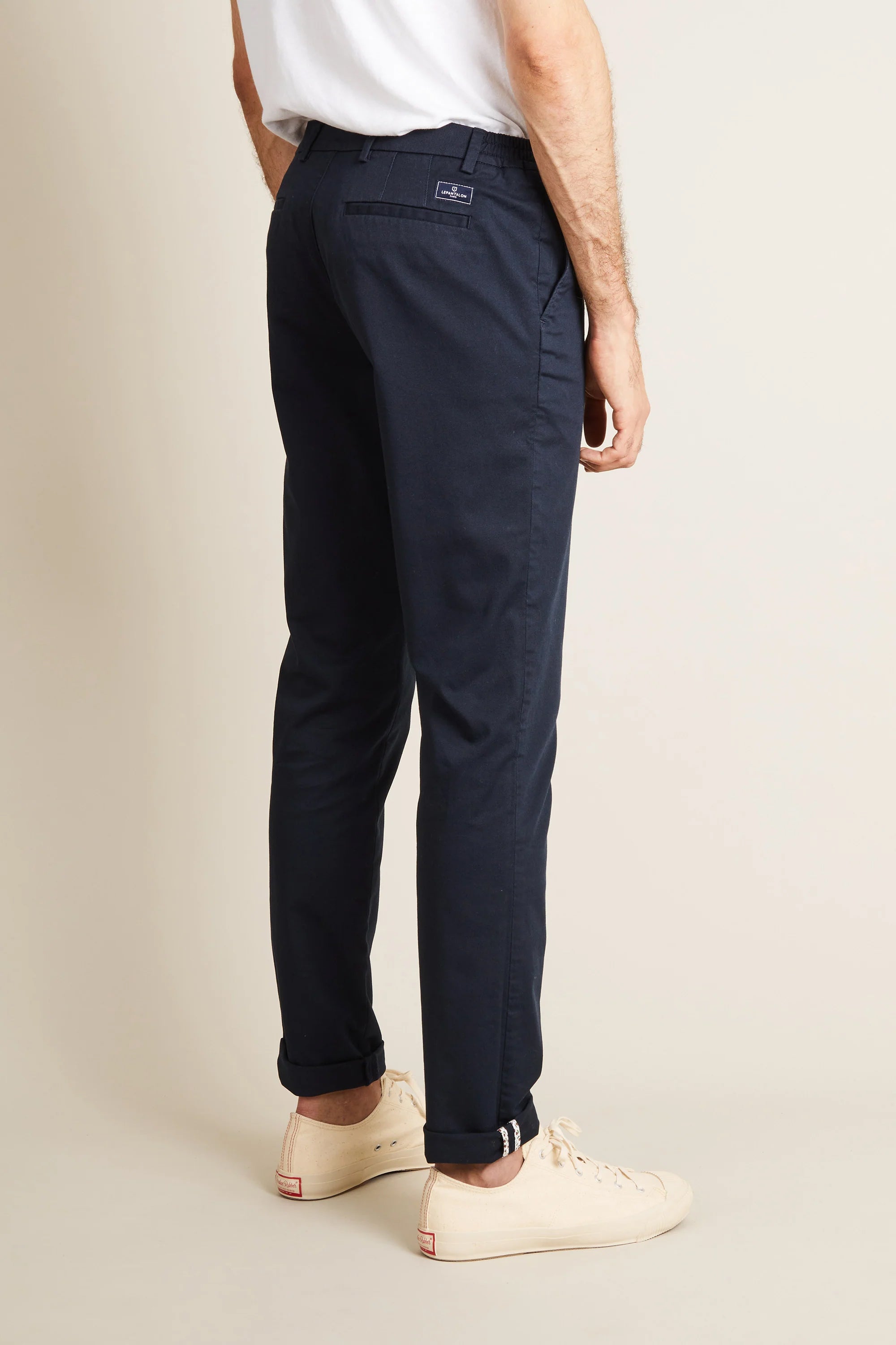 le-pantalon-chinos-homme-chino-easy-bleu-marine-coton image 7
