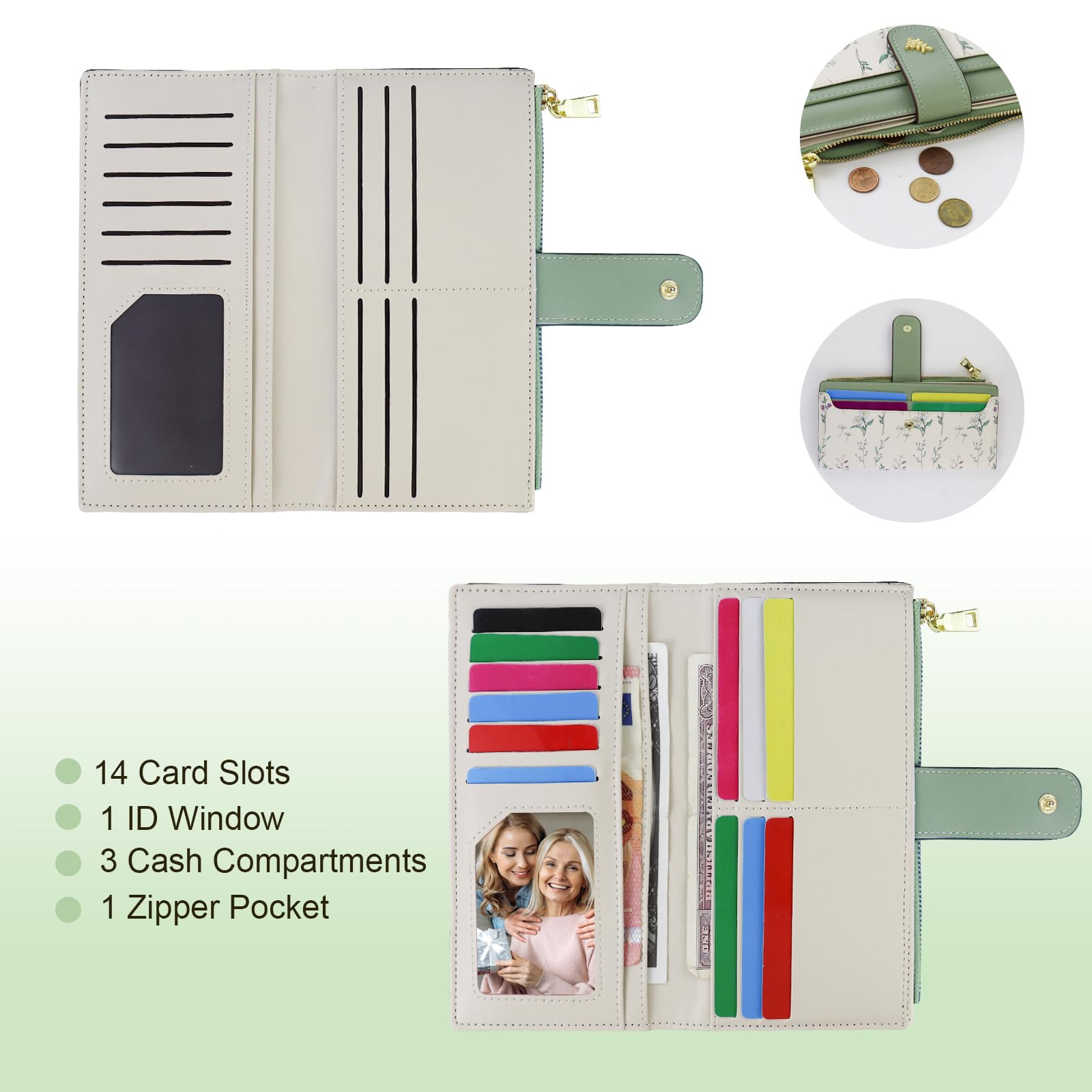 adistylinno-women-s-wallet-portefeuille-femme-vert-floral image 2