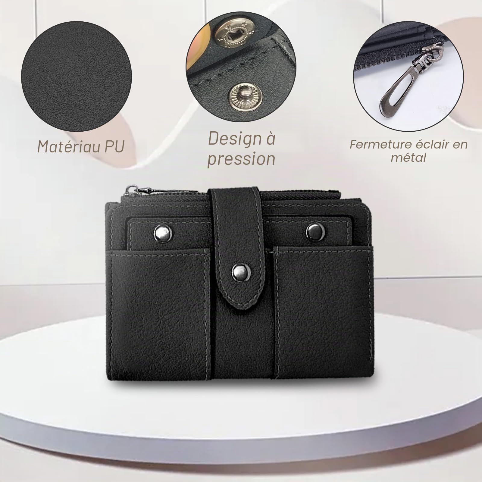 adistylinno-portefeuille-femme-noir-compact-zip-10-cartes image 3