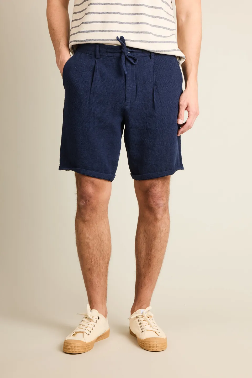 le-pantalon-bermuda-indigo-coton-lin-large-homme-t image 1