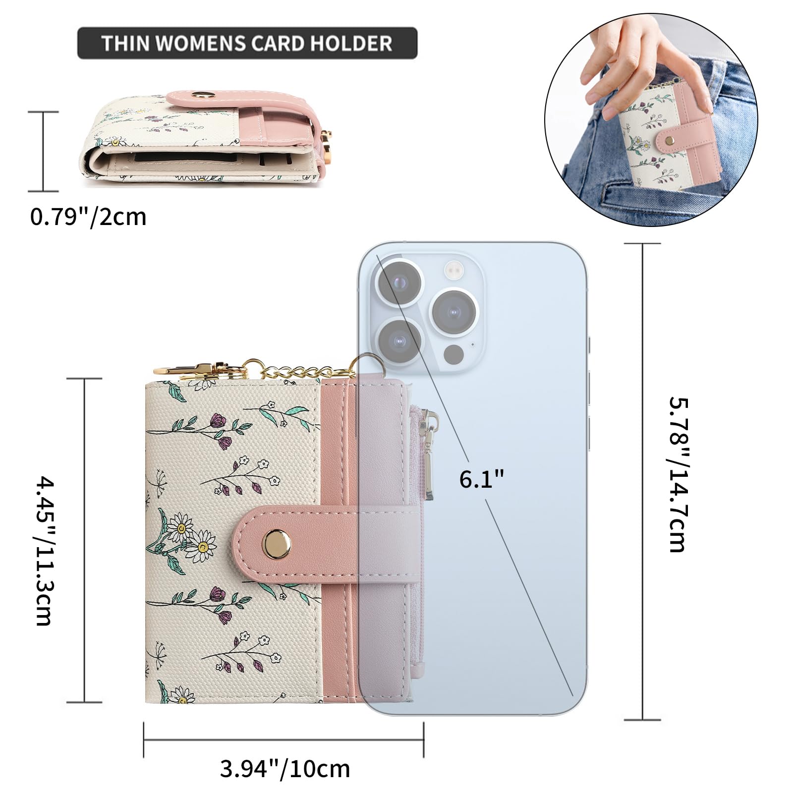 gaekeao-women-s-small-wallet-petit-portefeuille-femme-rose-rfid image 4