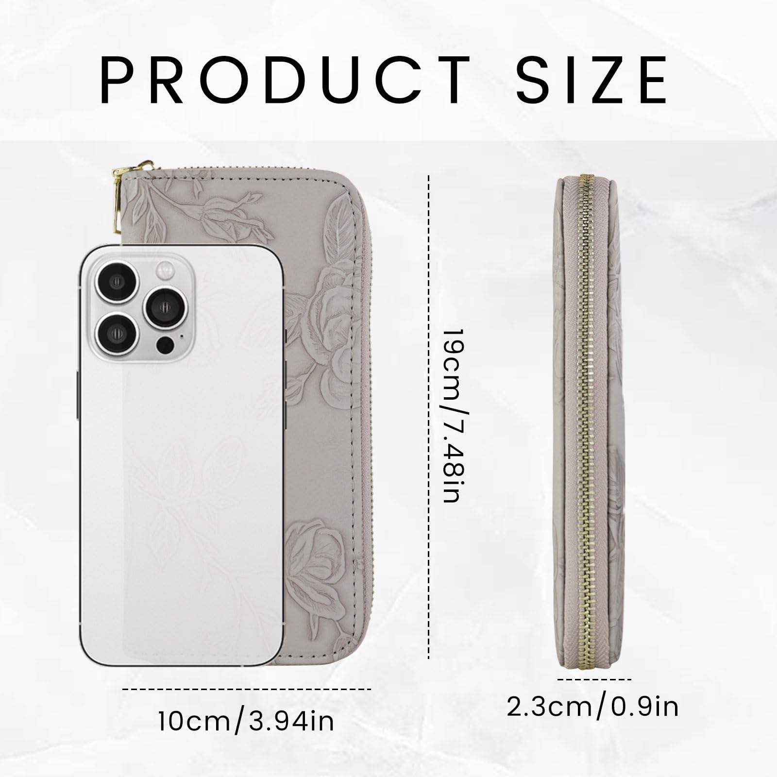 adistylinno-women-s-wallet-portefeuille-long-gris-8-cartes image 3