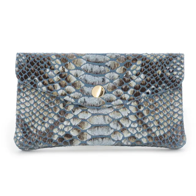 double-tree-porte-monnaie-cuir-python-bleu image 1