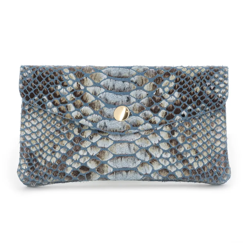 double-tree-porte-monnaie-cuir-python-bleu image 1