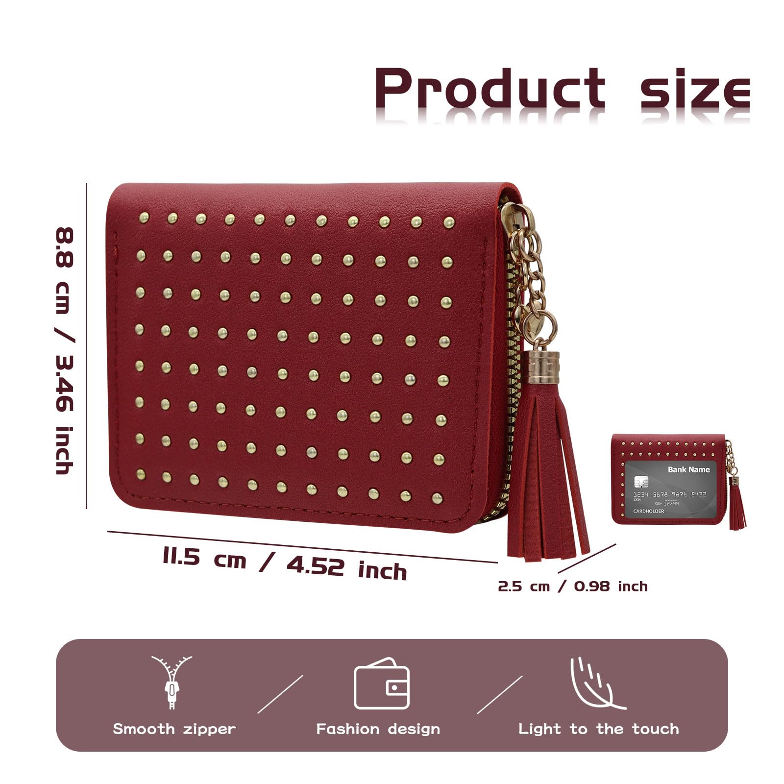 adistylinno-women-s-wallet-portefeuille-rouge-pompons image 4