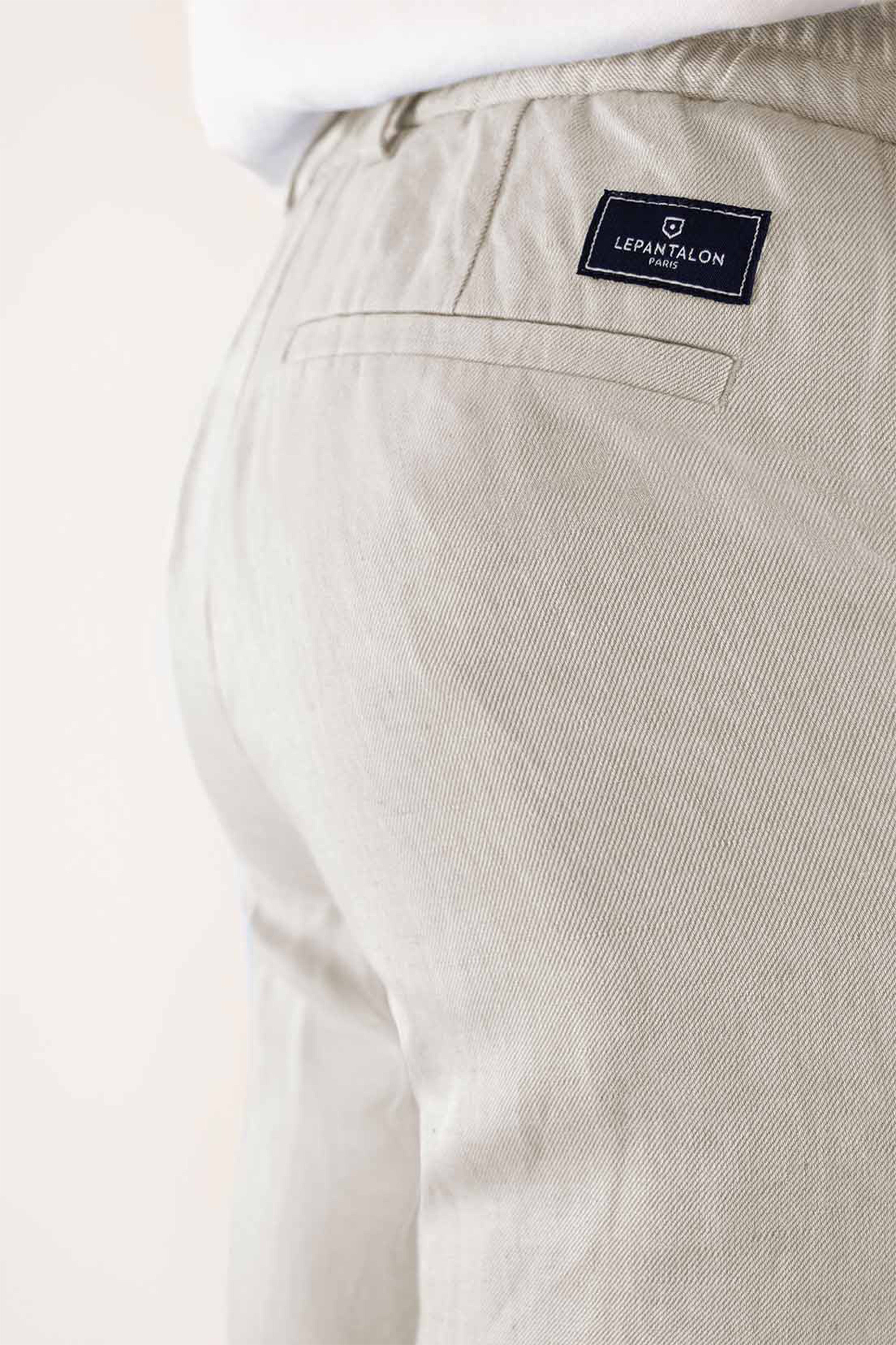 le-pantalon-pinces-pantalon-homme-gris-clair-lin-lyocell-taille-42 image 6
