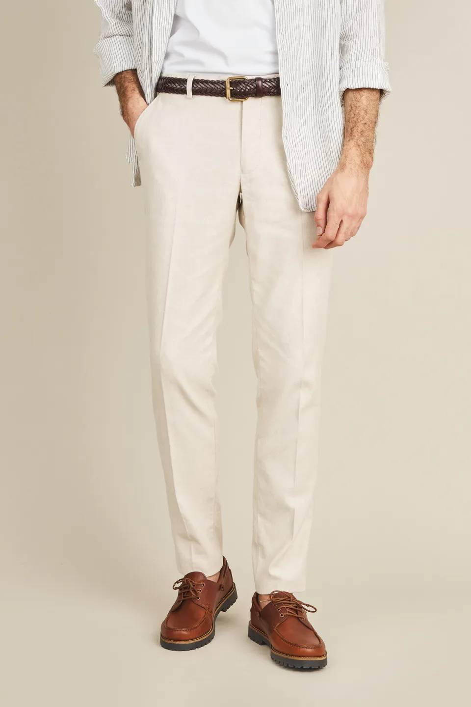le-pantalon-chino-coton-lin-cru-semi-slim-l-ger-t image 1