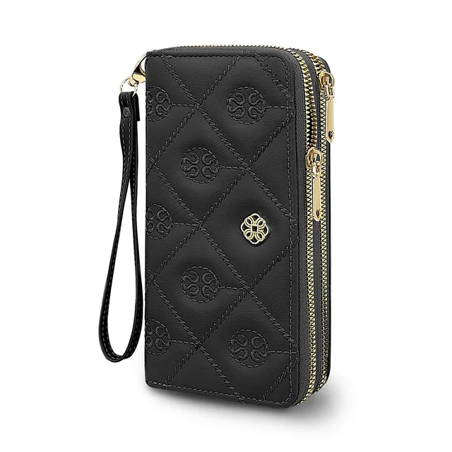 adistylinno-women-s-wallet-portefeuille-long-noir-double-zip image 1