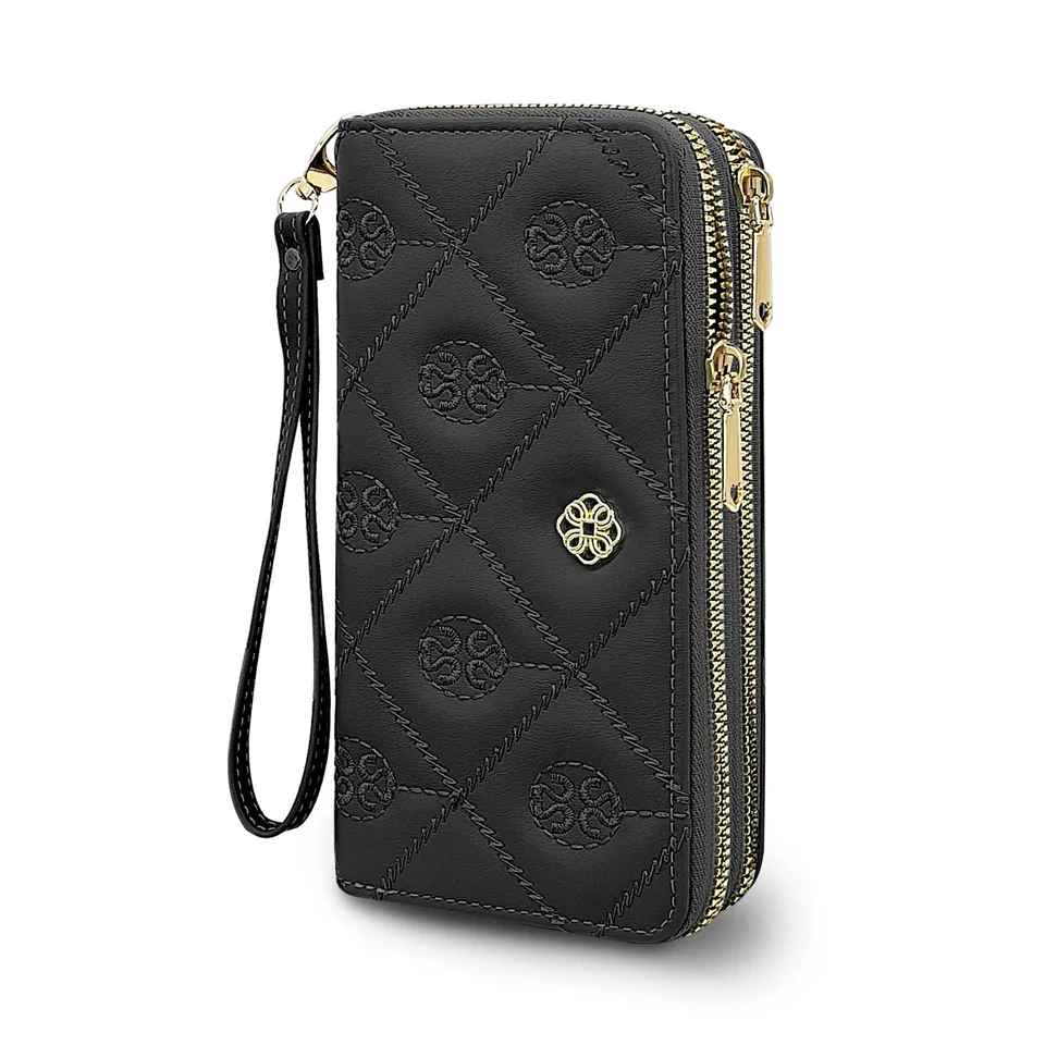 adistylinno-women-s-wallet-portefeuille-long-noir-double-zip image 1