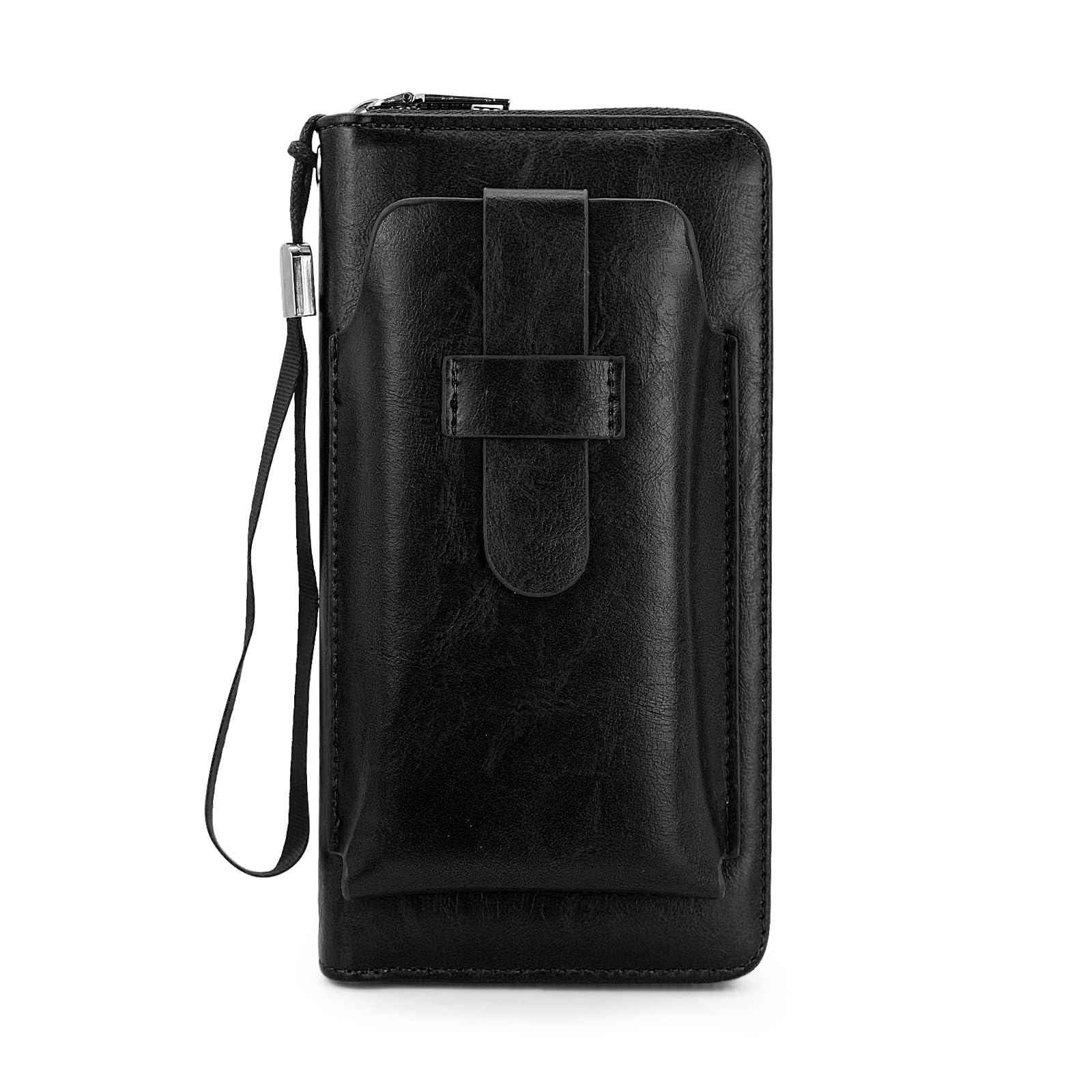 adistylinno-men-s-wallet-portefeuille-long-noir-zip-8-cartes image 1