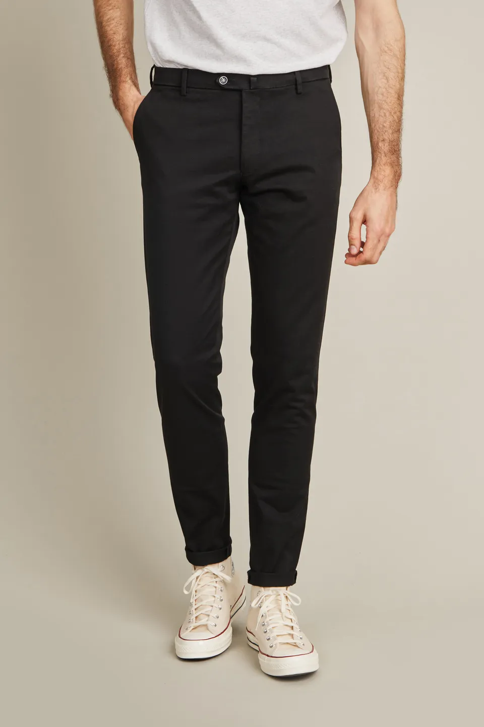 le-pantalon-chinos-homme-fm-lpc-18-chino-noir-semi-slim image 1
