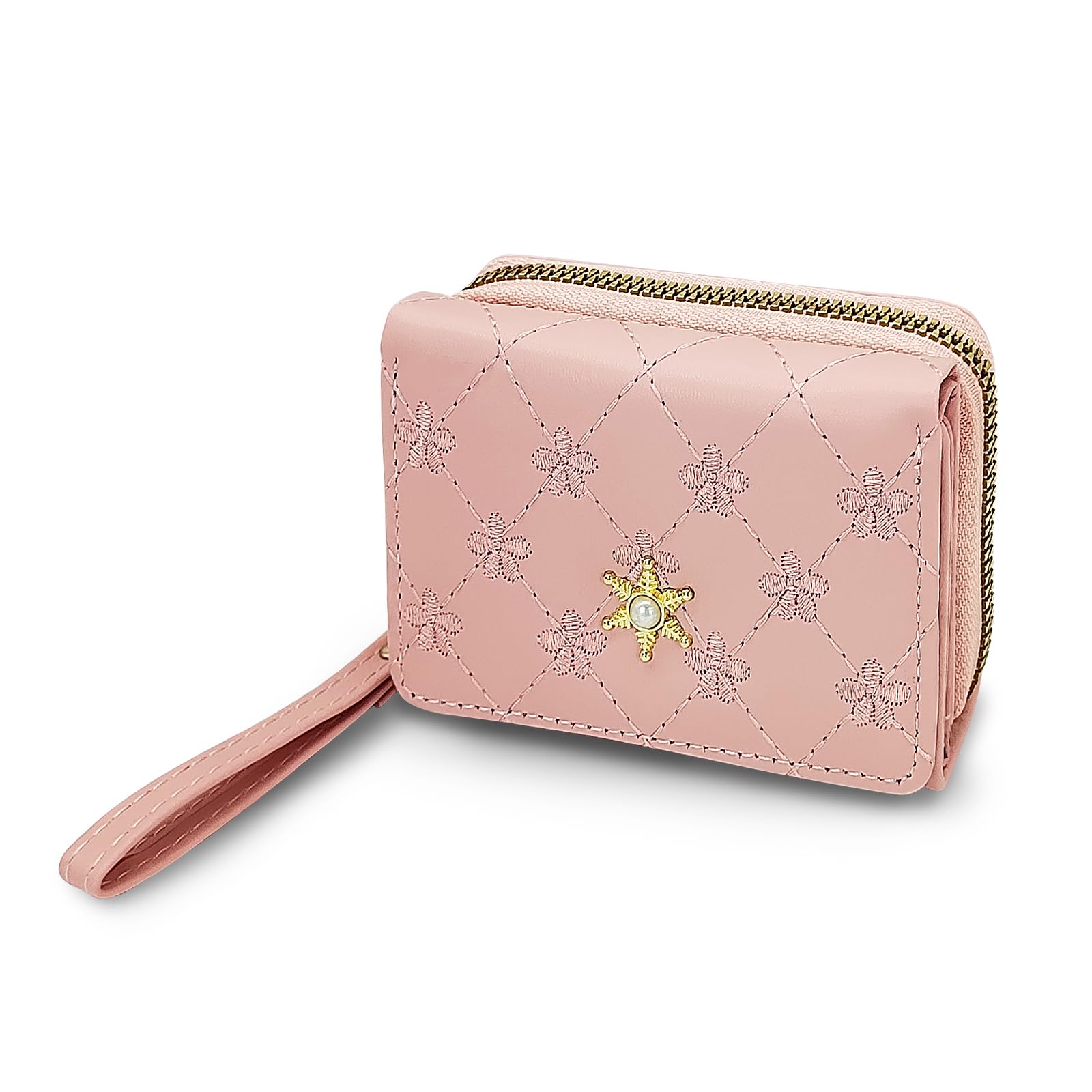 adistylinno-women-s-wallet-petit-portefeuille-violet-floral-7-cartes image 1