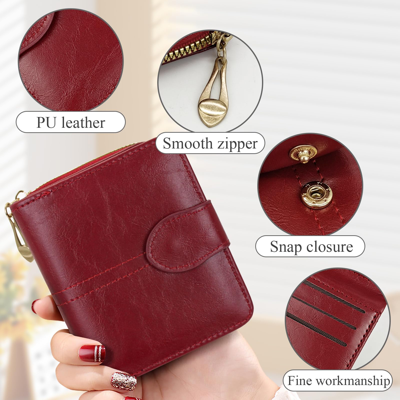 adistylinno-women-s-wallet-portefeuille-femme-bordeaux-zip-carr image 4