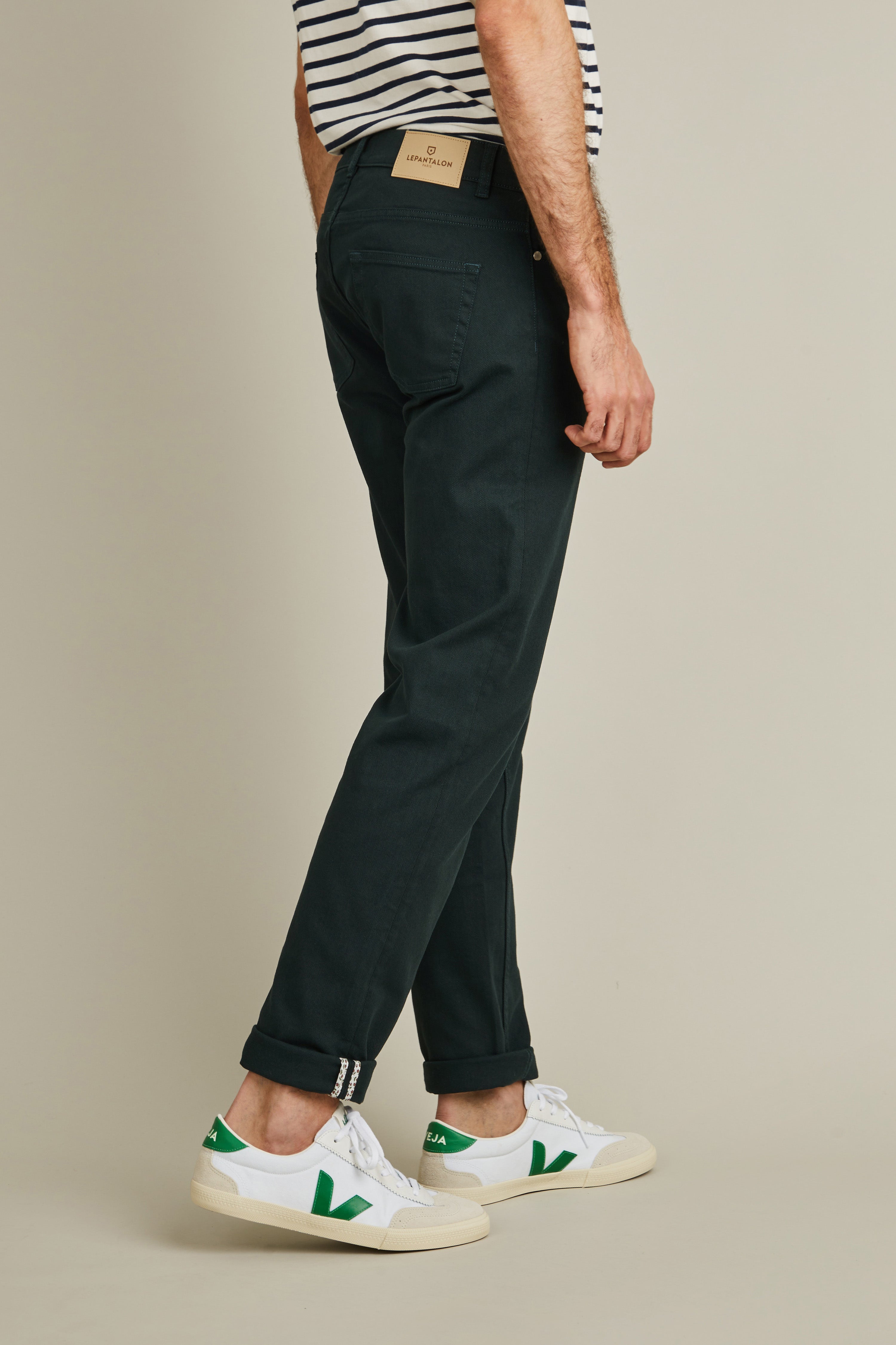 le-pantalon-jeans-homme-color-jean-vert-anglais-semi-slim image 5