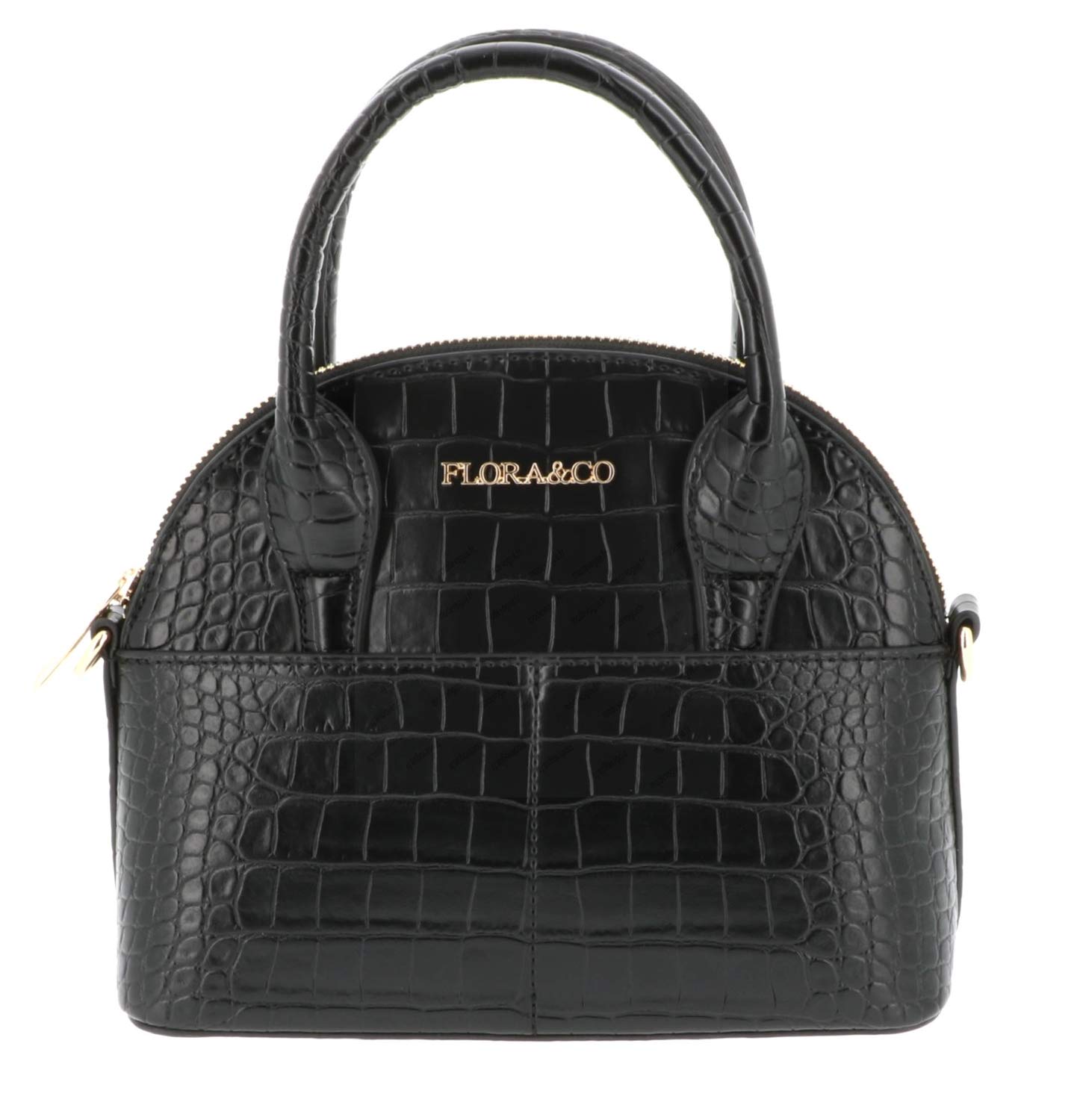 flora-co-sacs-main-petit-sac-noir-croco-cha-ne image 1