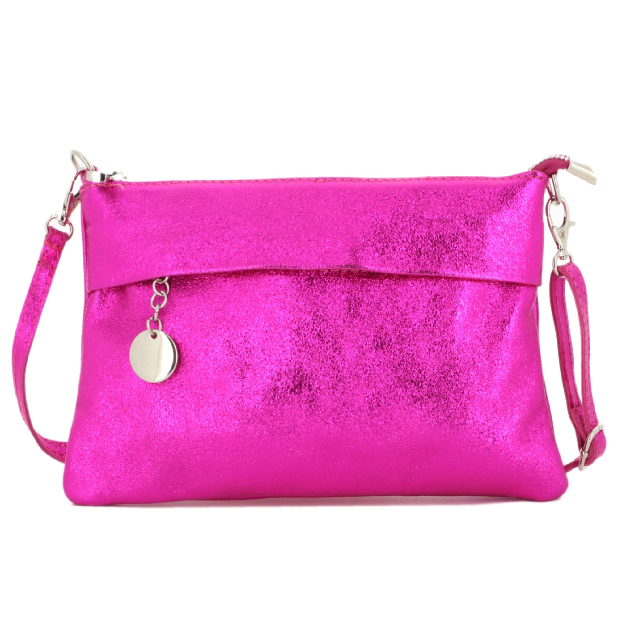 double-tree-sac-bandouli-re-cuir-v-ritable-fuchsia-iris-soir-e image 1