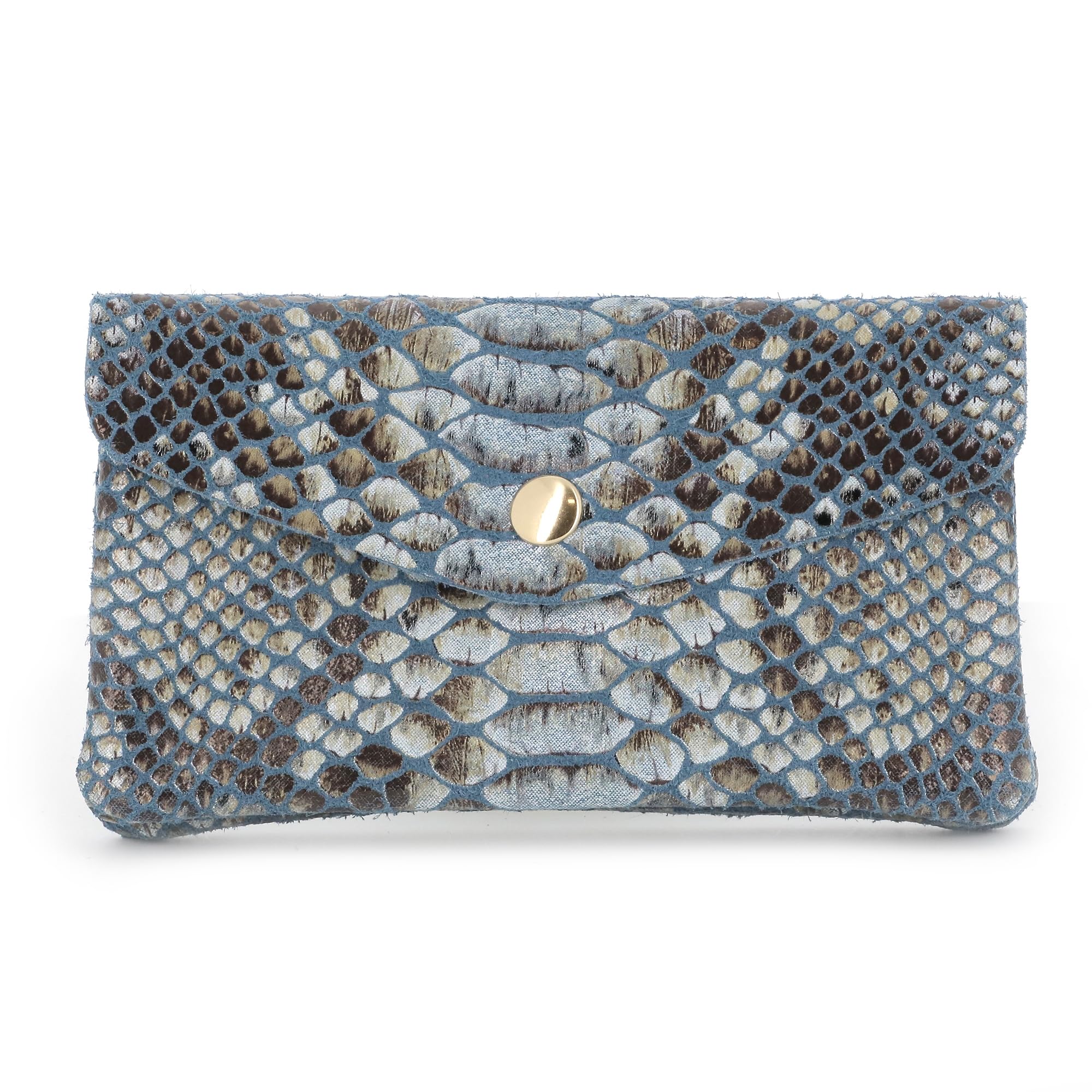 double-tree-porte-monnaie-cuir-python-bleu image 1