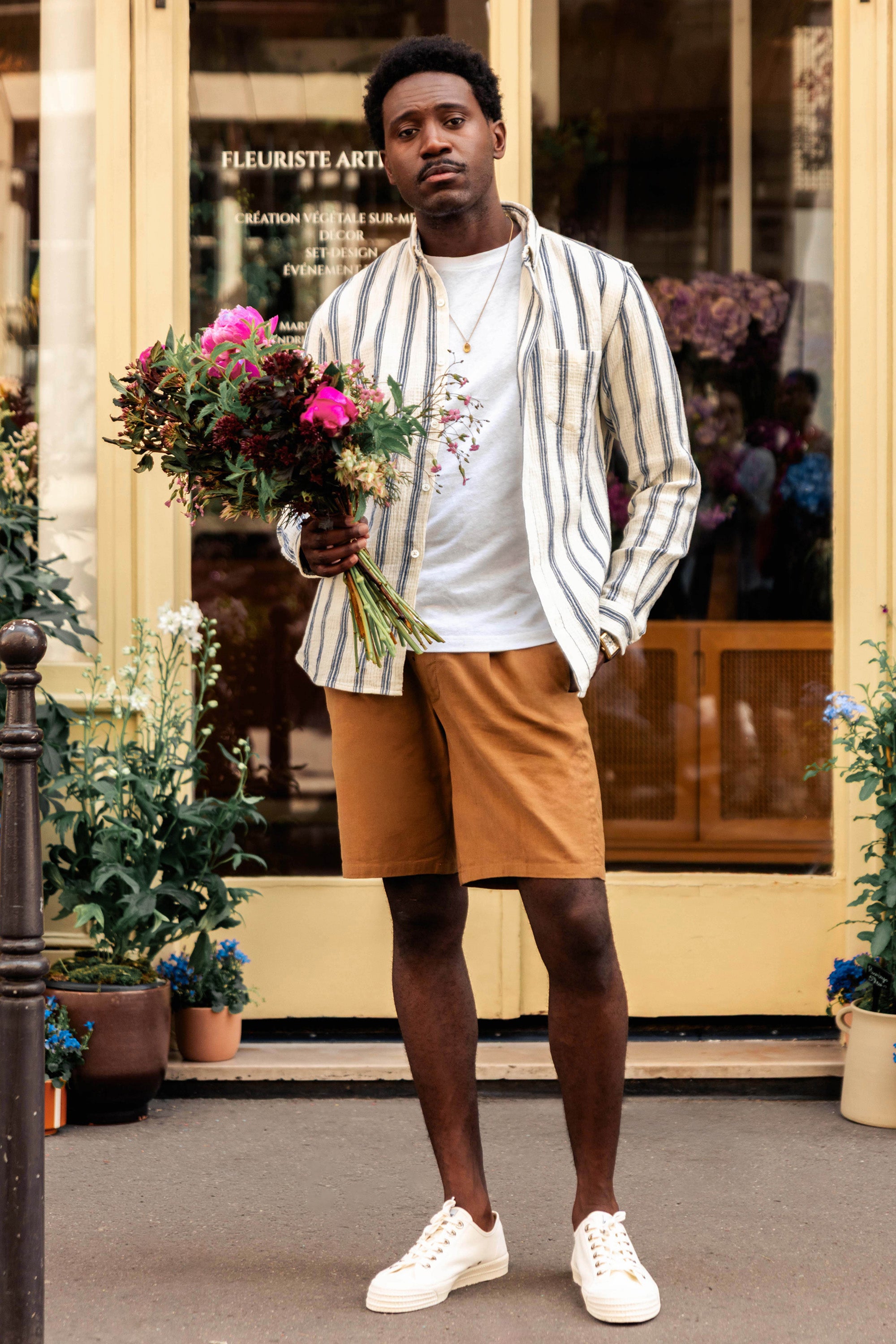 le-pantalon-bermudas-fm-lpbcl-5-short-caramel-lin-coton image 2