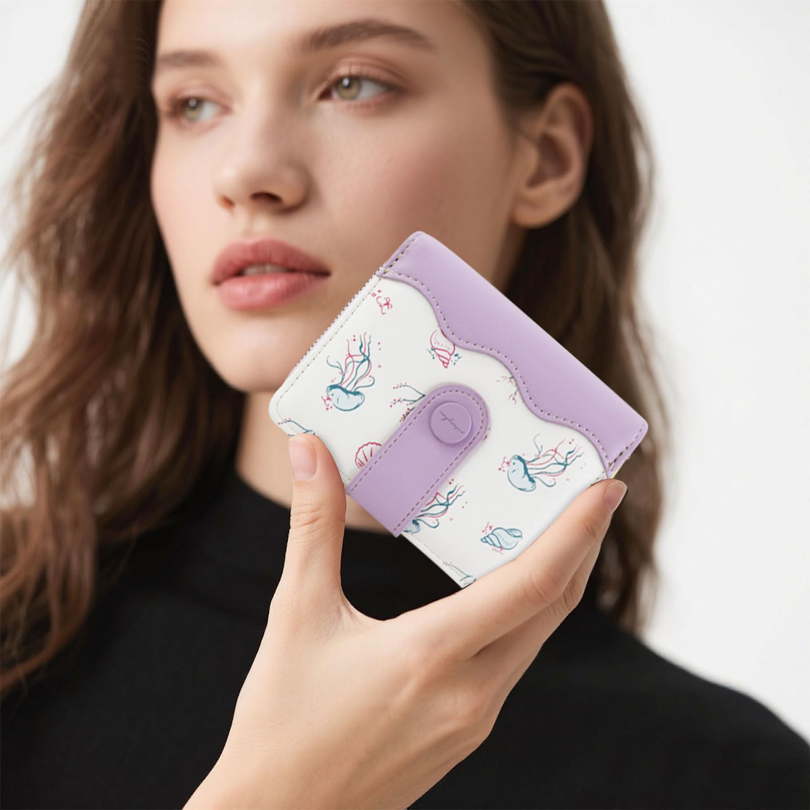 adistylinno-women-s-wallet-petit-portefeuille-violet-5-cartes image 6