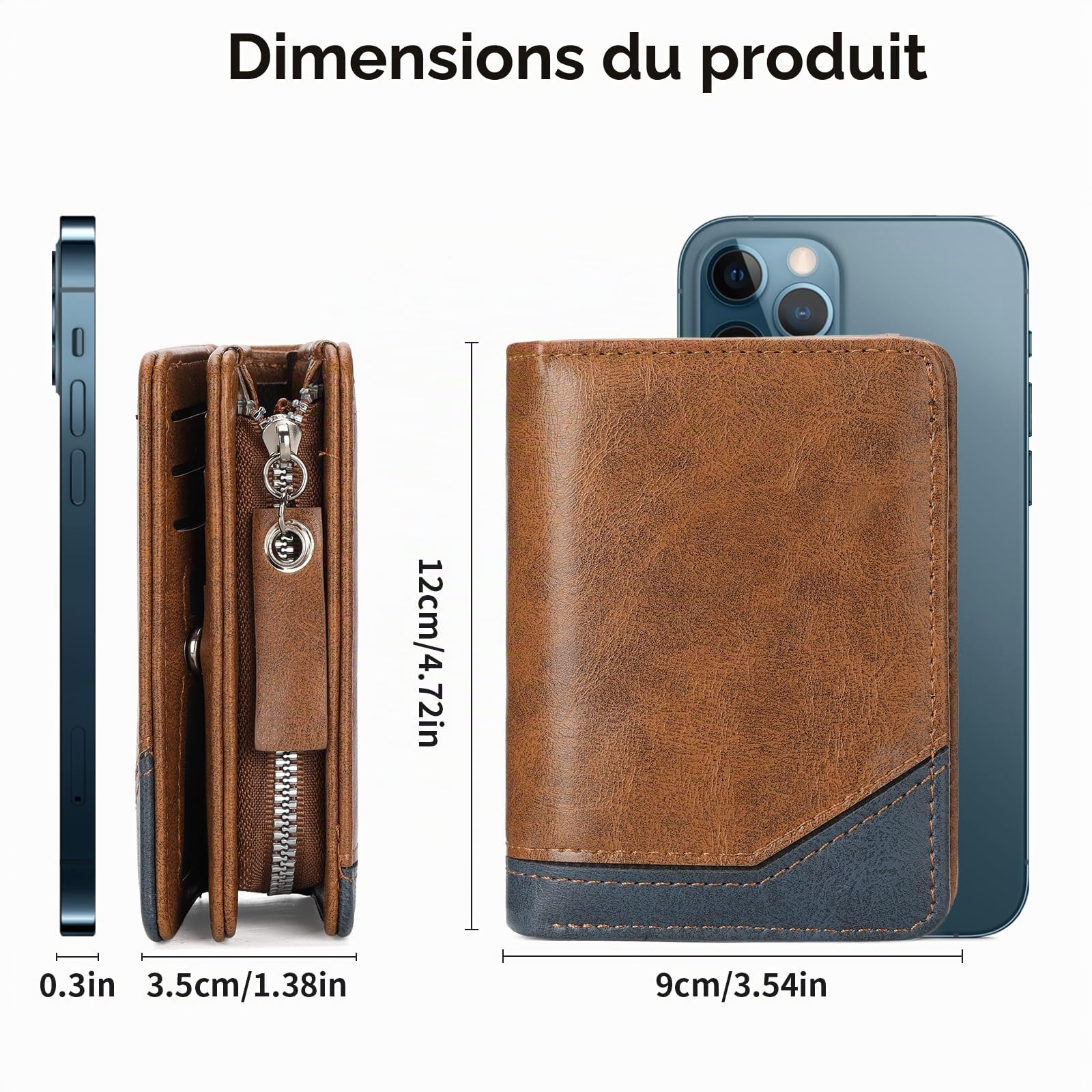 gaekeao-card-holder-wallet-portefeuille-homme-marron-zip image 4