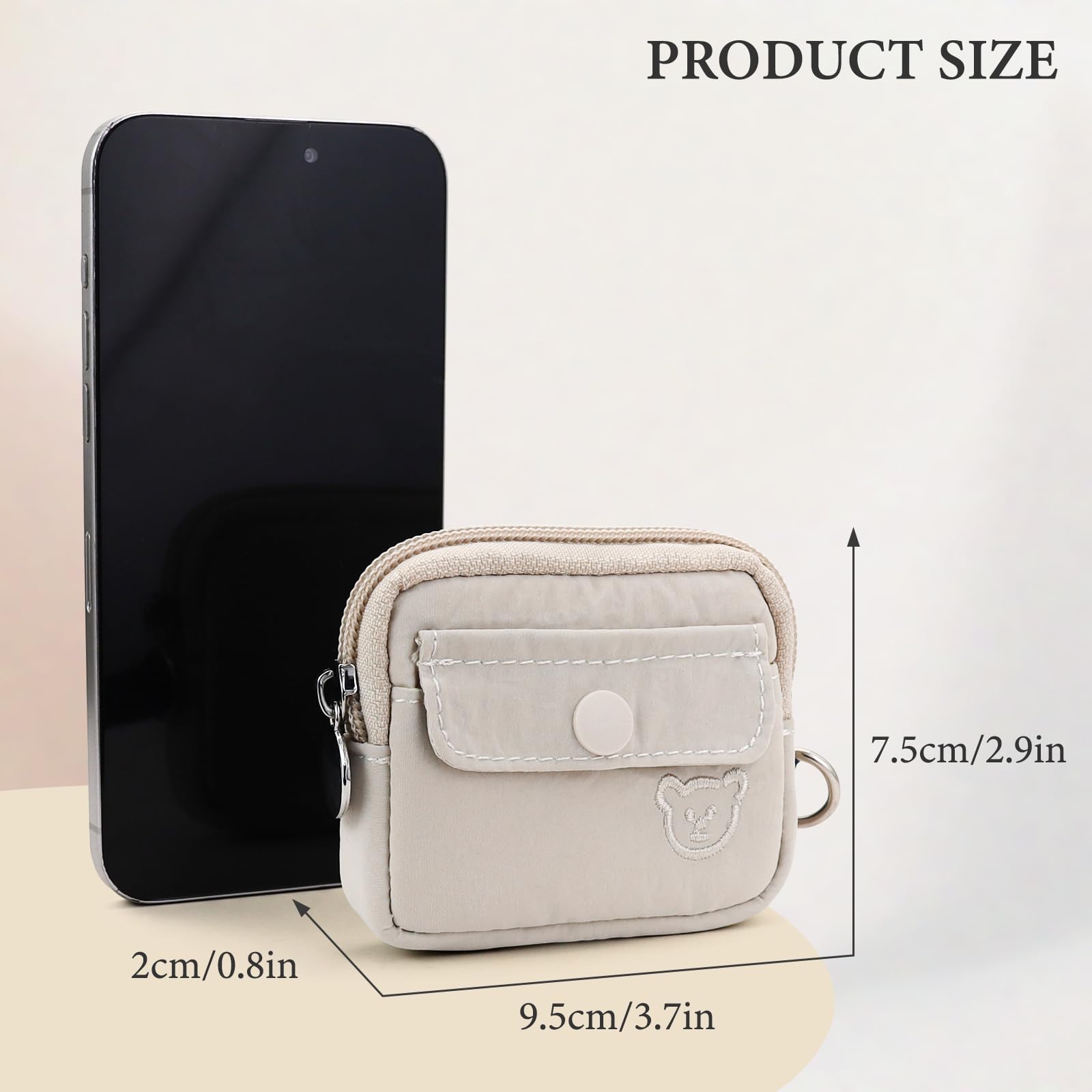 adistylinno-change-purse-porte-monnaie-beige-mini-ours-9-cm image 2