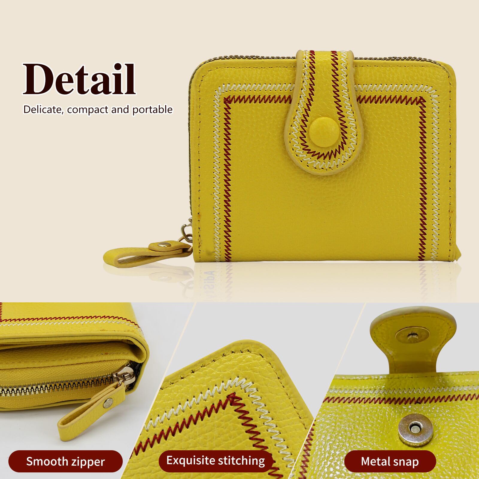 adistylinno-women-s-wallet-portefeuille-femme-jaune-cuir-zip image 3