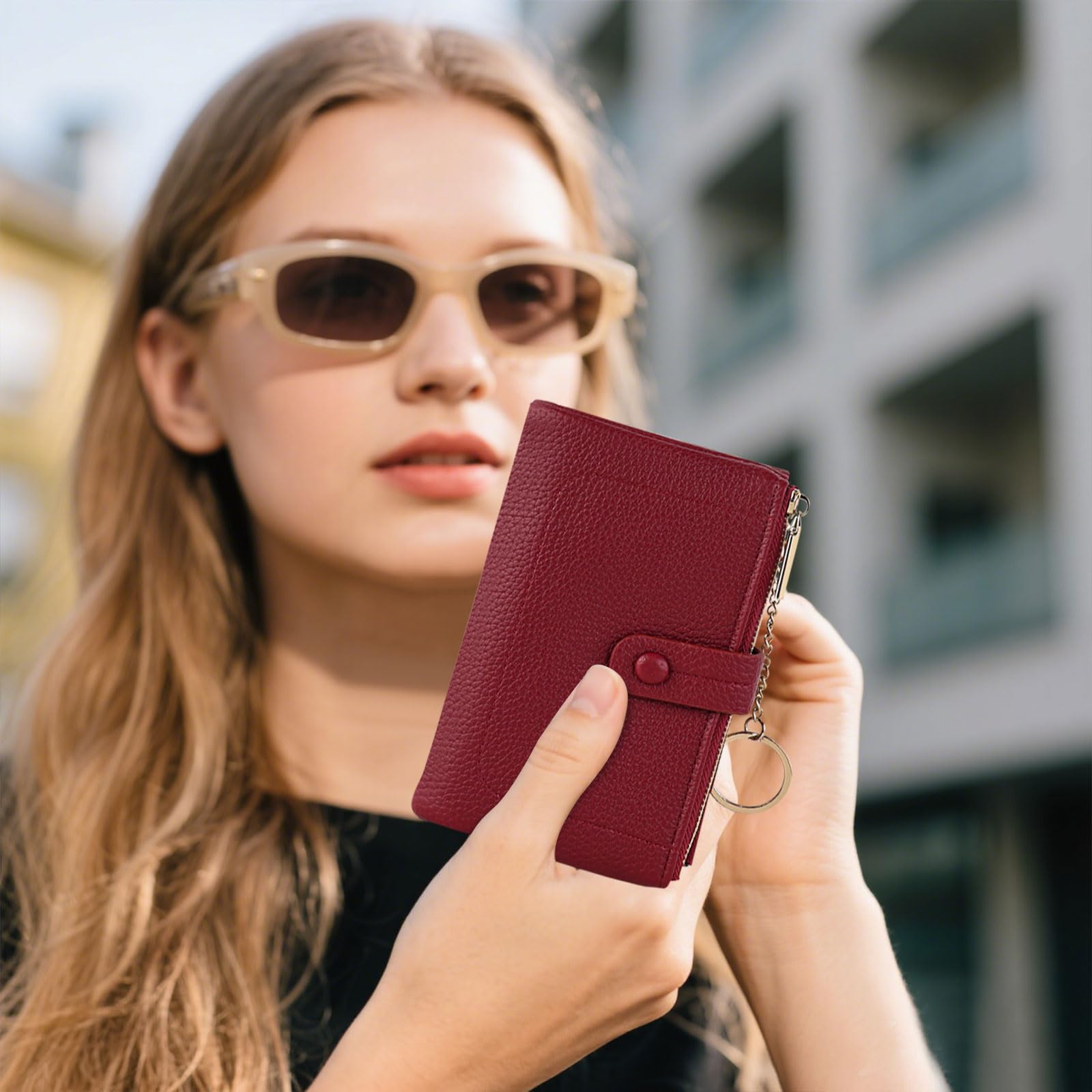 adistylinno-women-s-wallet-portefeuille-rfid-rouge-20-cartes image 7