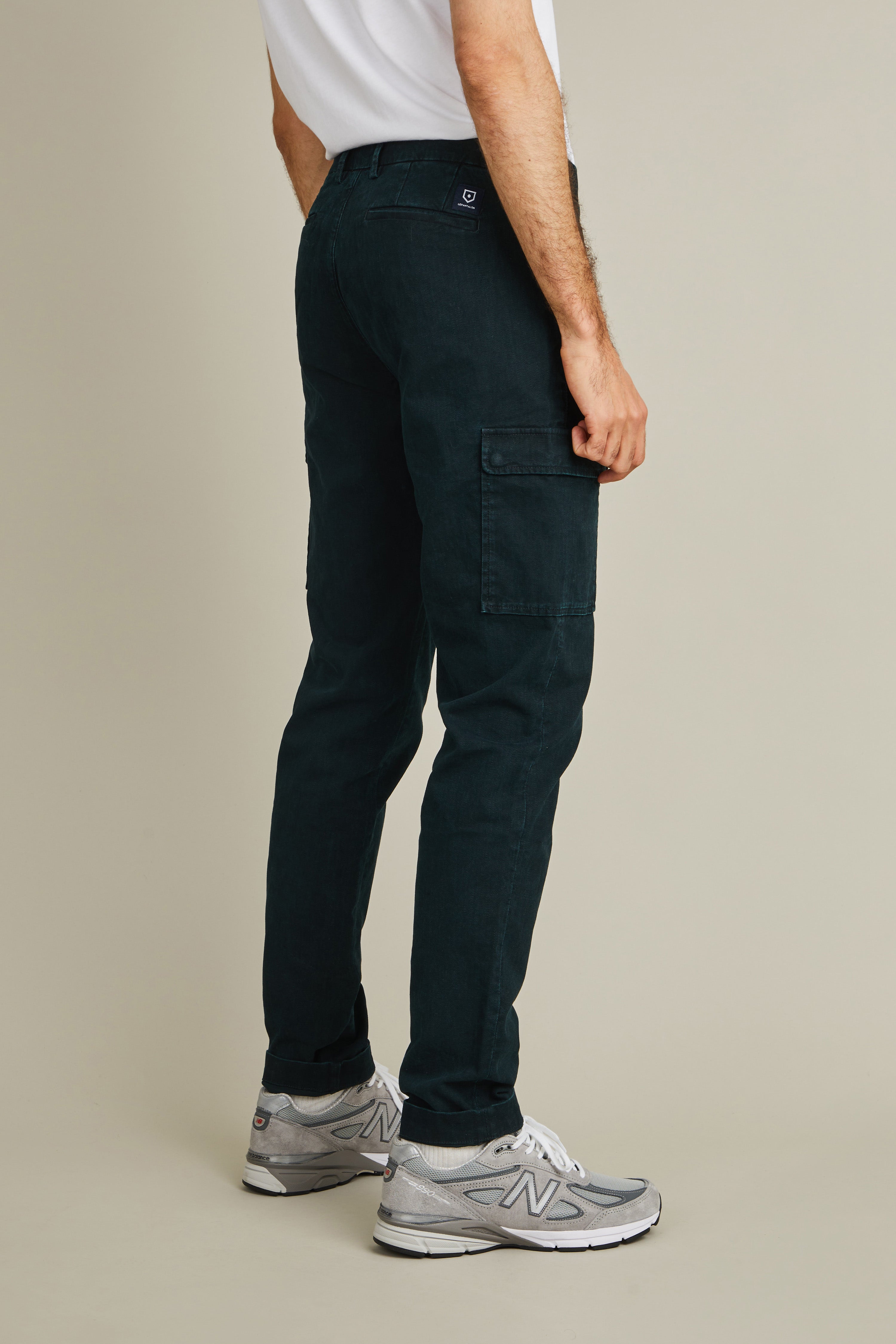 le-pantalon-fm-lpcar-4-cargo-vert-coupe-carotte-stretch image 4