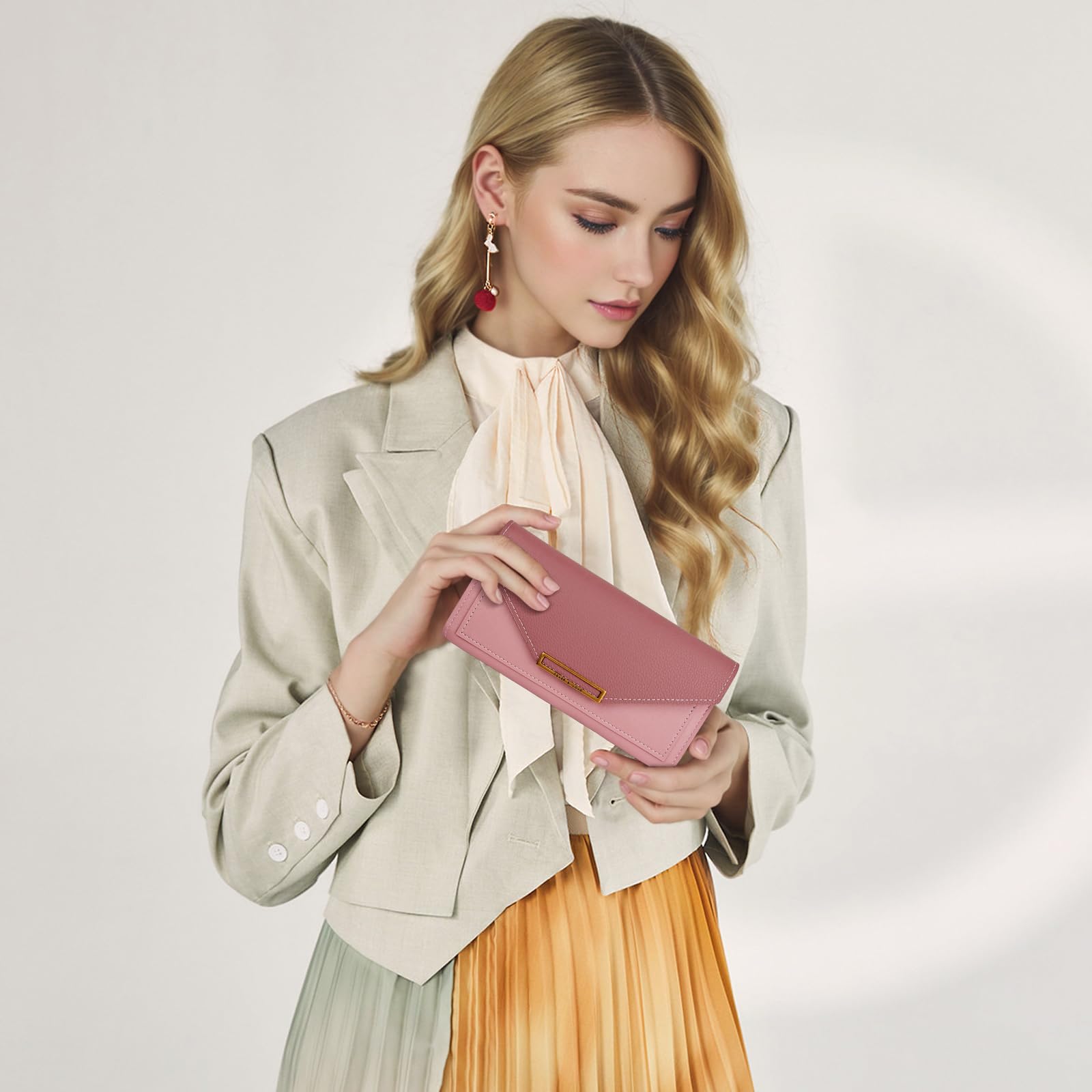 adistylinno-women-s-wallet-portefeuille-long-rose-19-cm-similicuir image 5