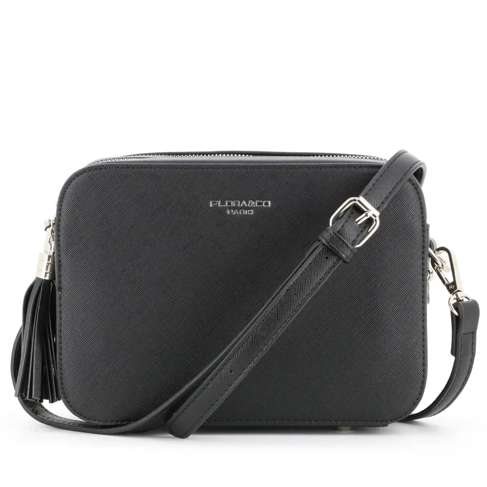 flora-co-sacs-bandouli-res-sac-bandouli-re-noir-saffiano image 1